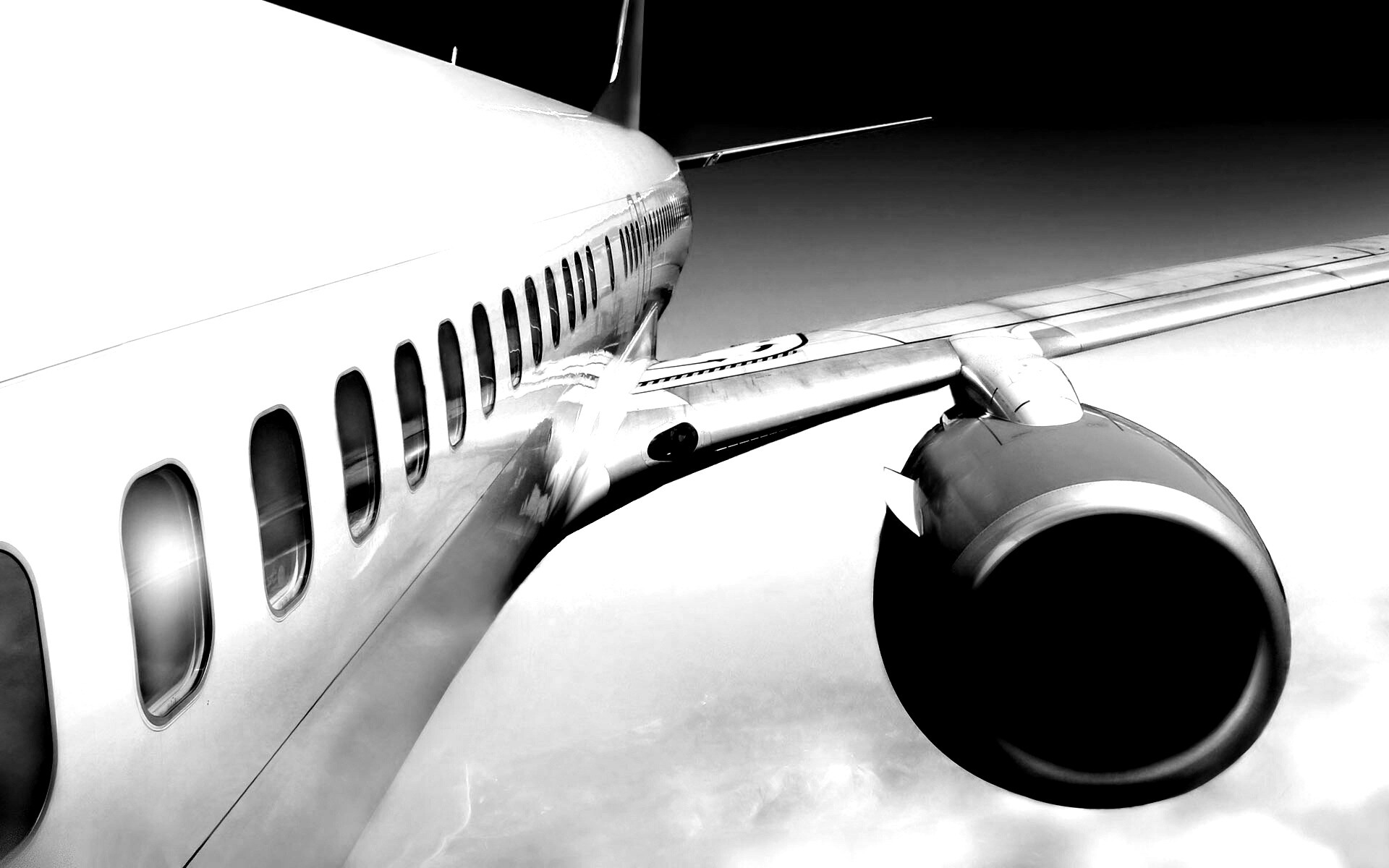 Вид на борт самолёта обои