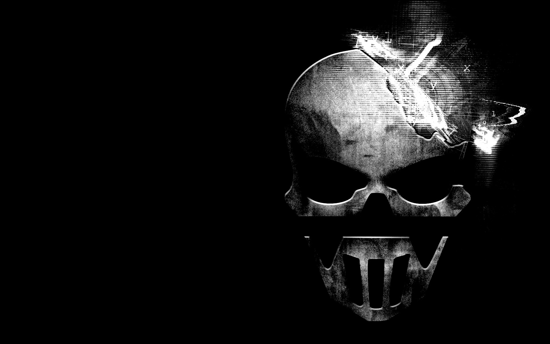 Контур стального черепа обои