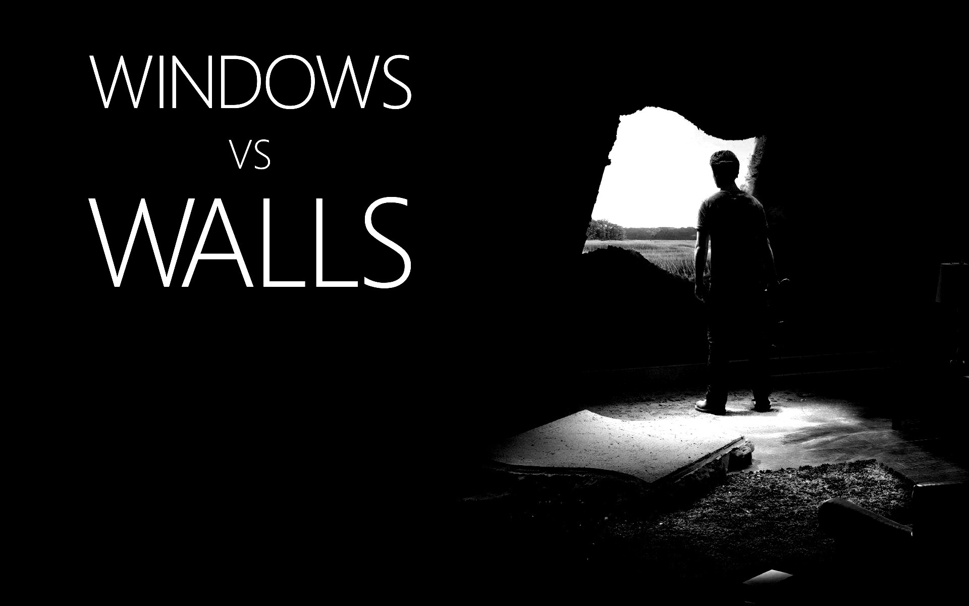 Windows против стен обои