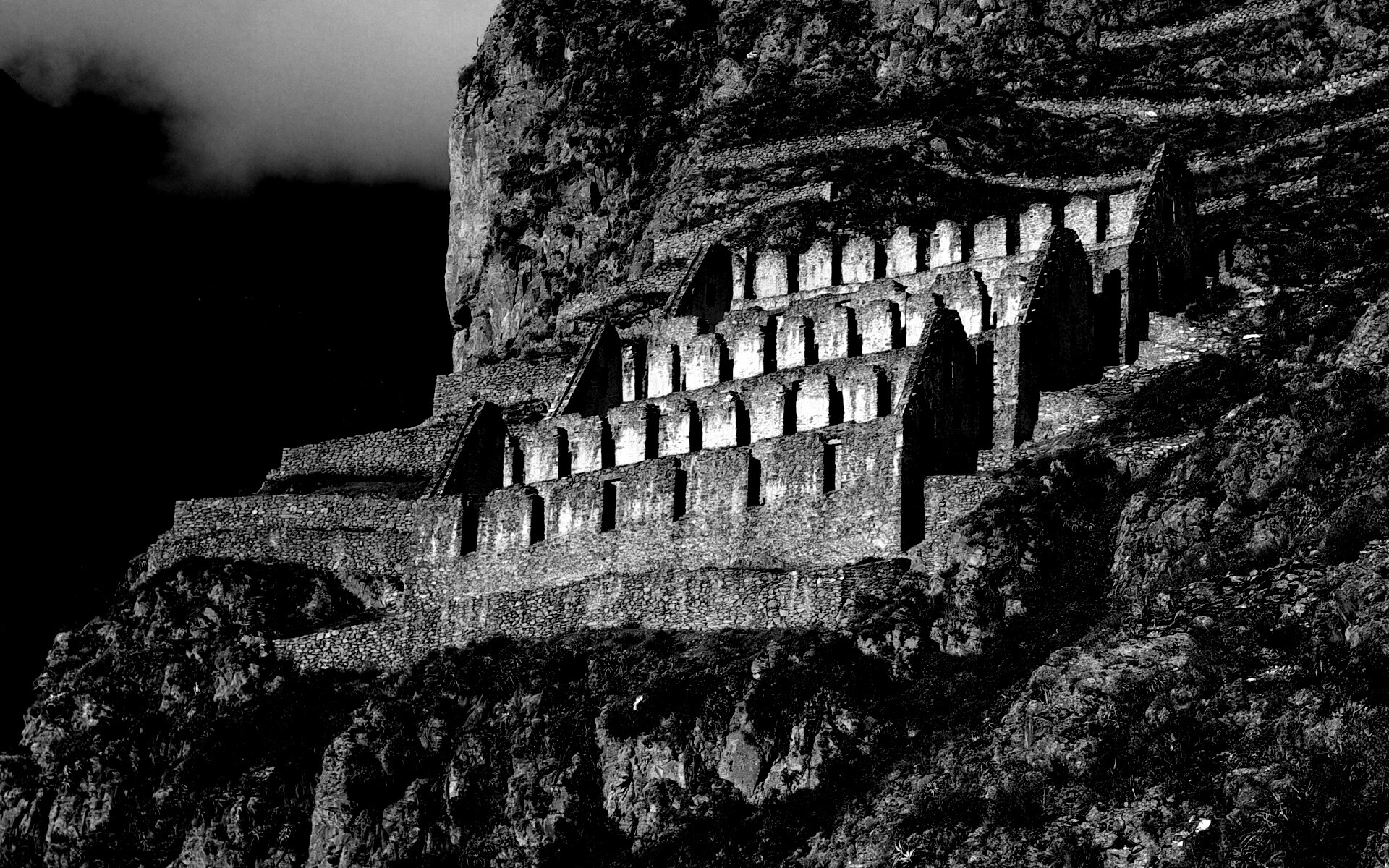 Руины в скалах Перу обои