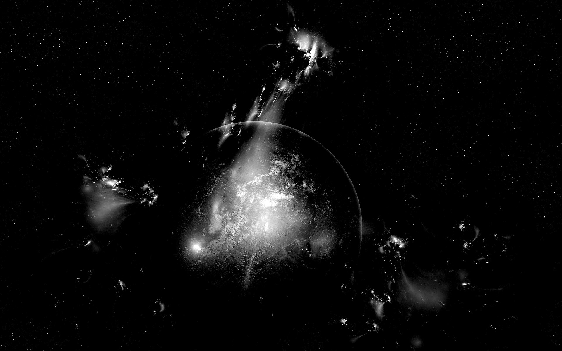 Планета в огнях обои