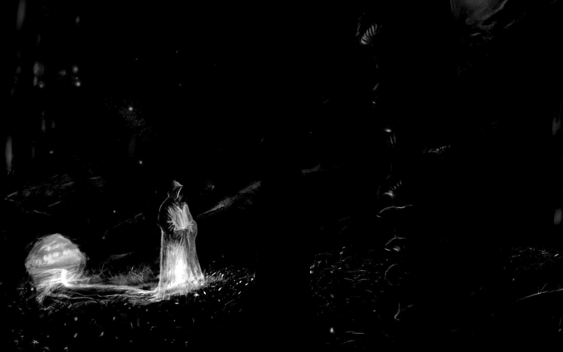 Маг света в лесу обои