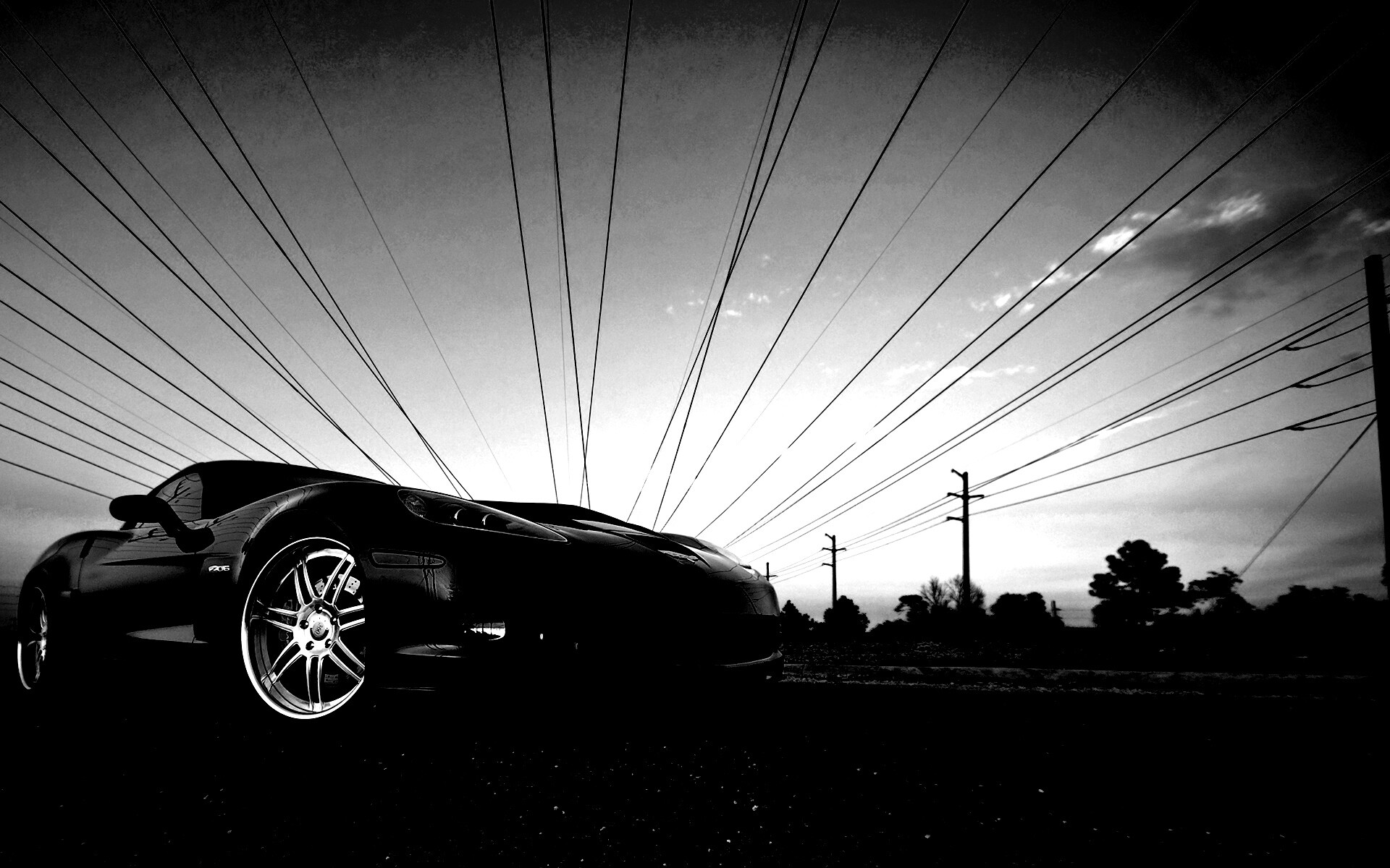 Чёрное авто обои