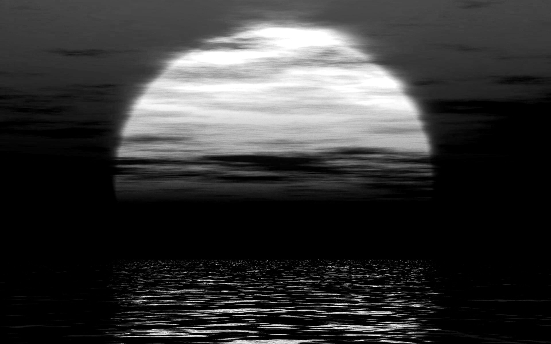 Закат над морской гладью обои