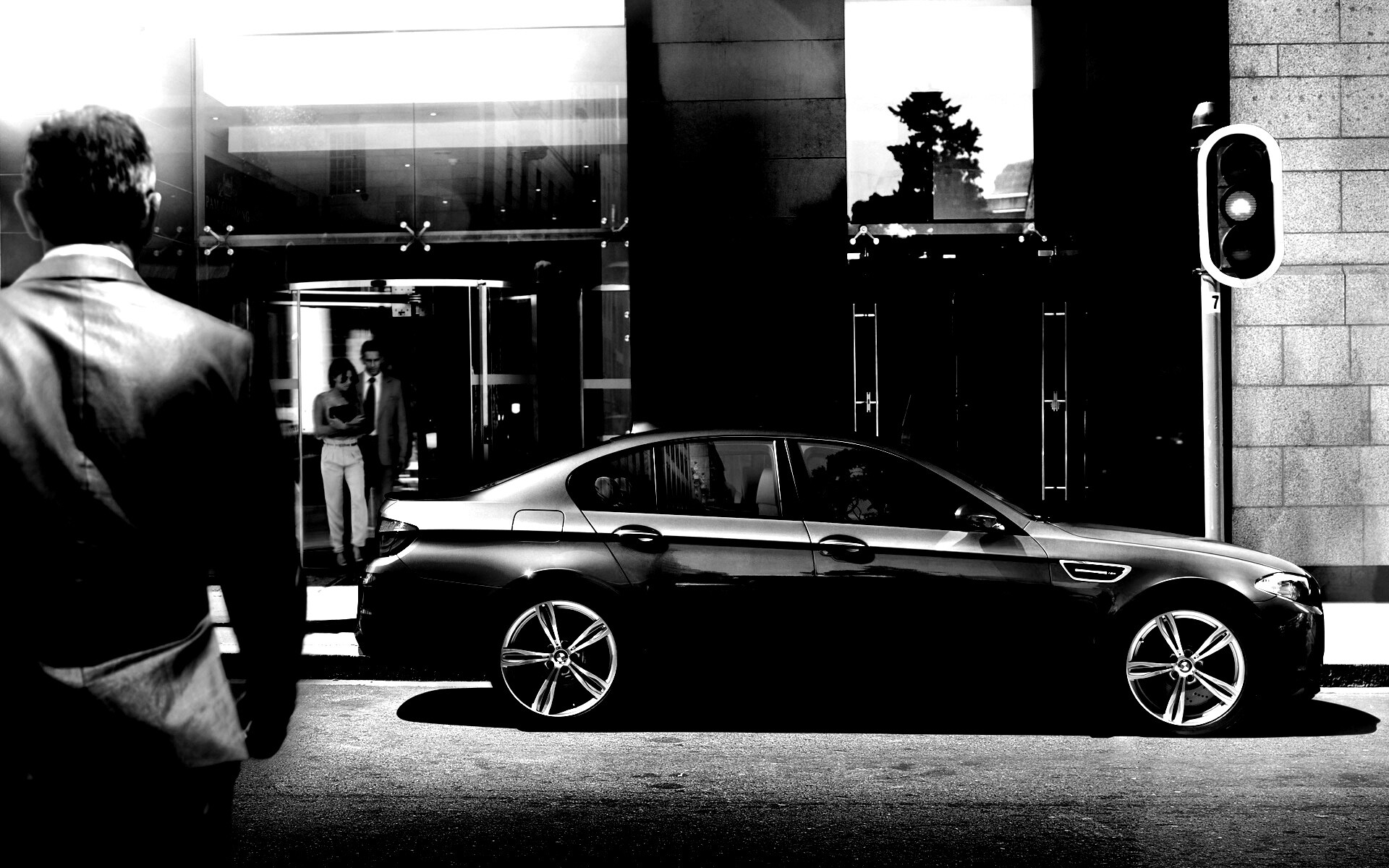 BMW F10 на светофоре обои