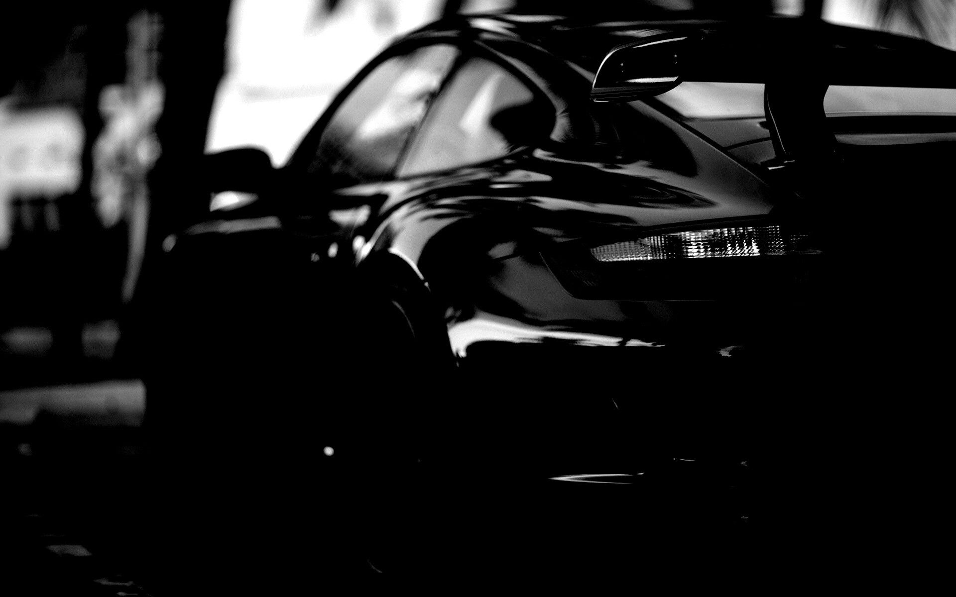 Черный порш обои