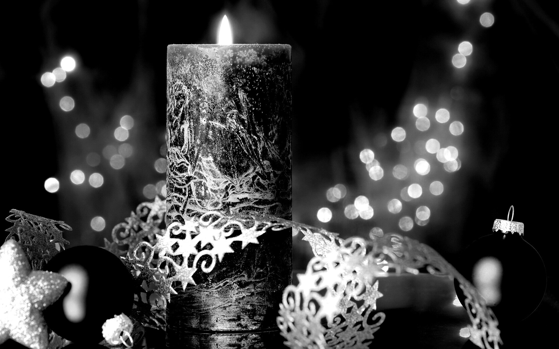 Новогодняя свеча обои