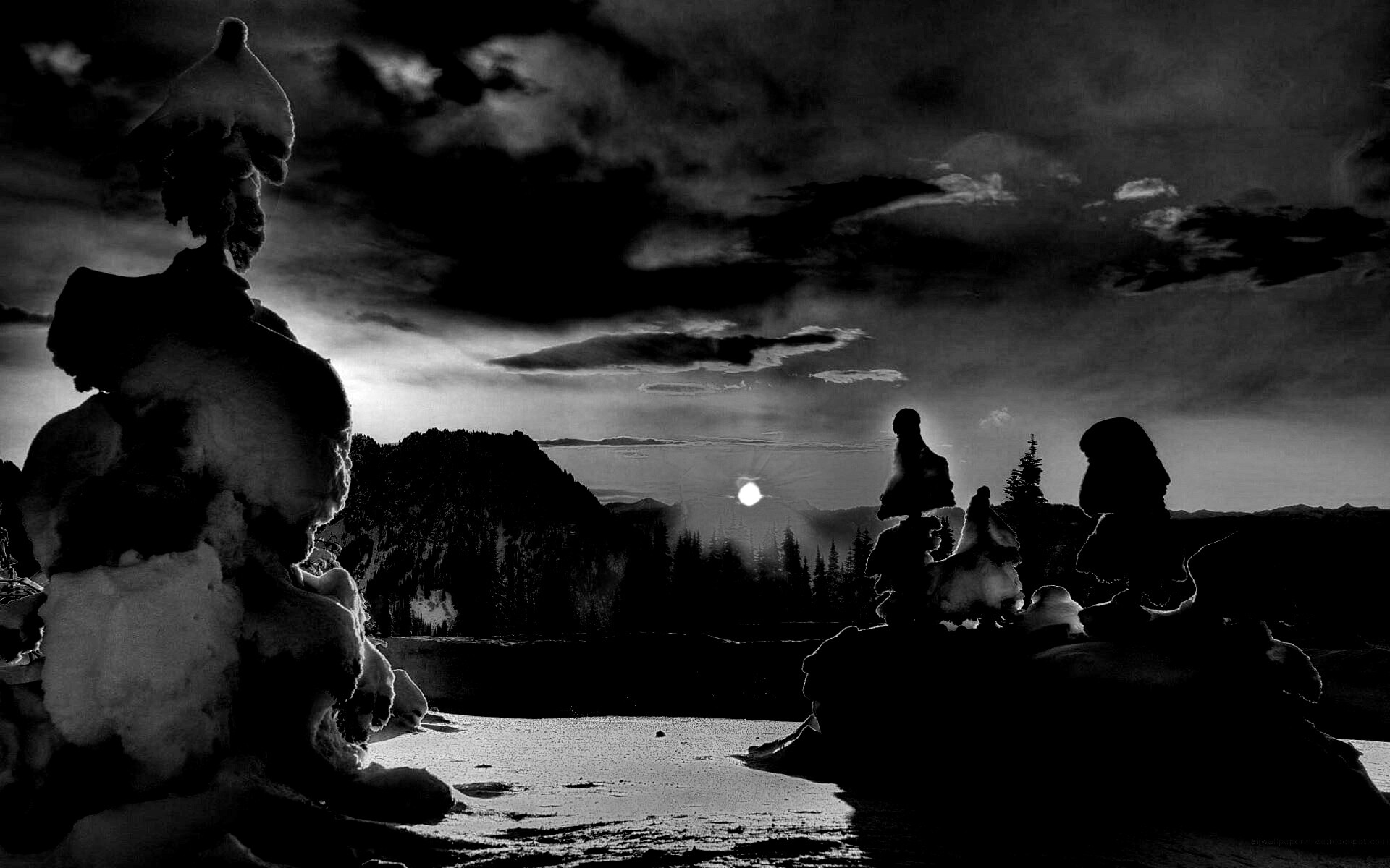 Зимнее солнце обои