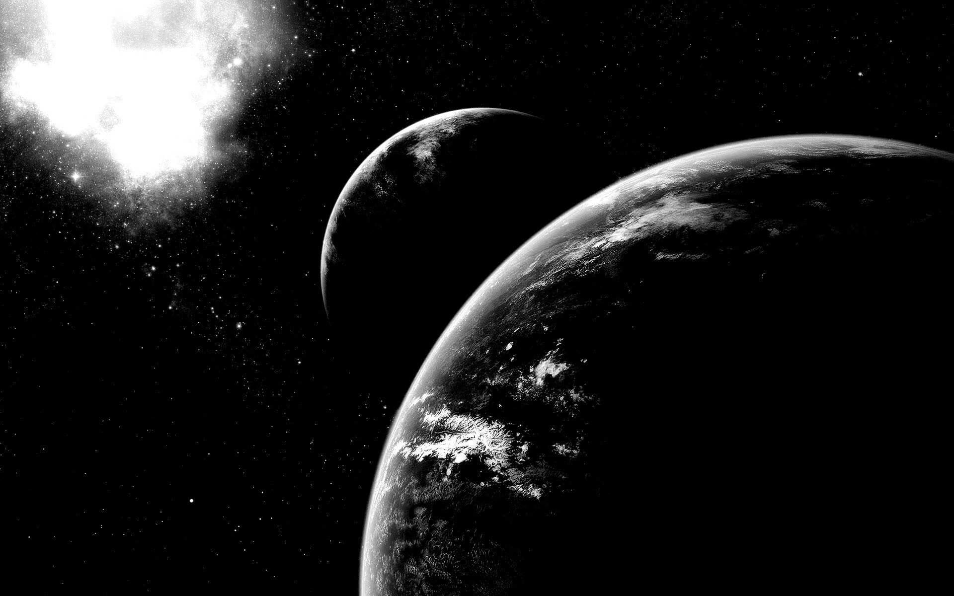 Две планеты в космосе обои