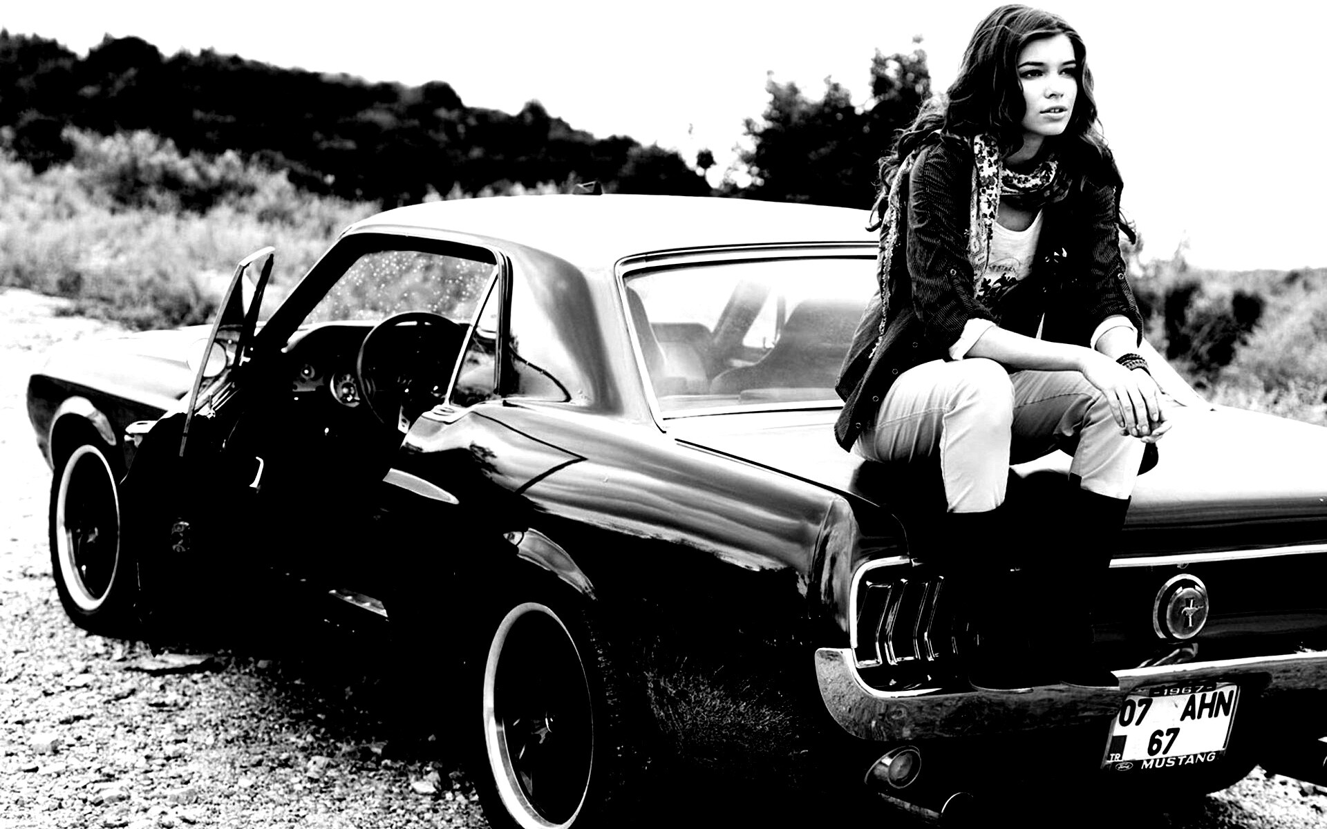 Девушка на мустанге обои