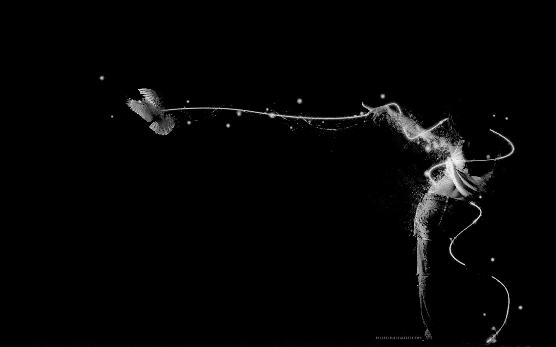 Девушка с бабочкой обои