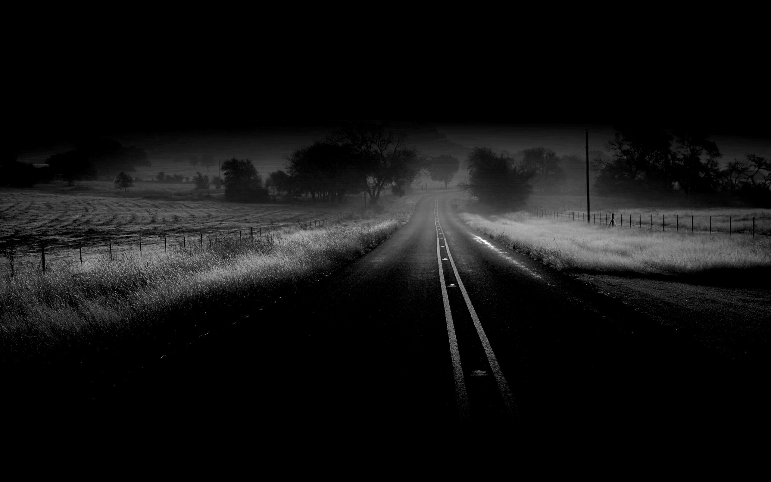Туманная дорога обои