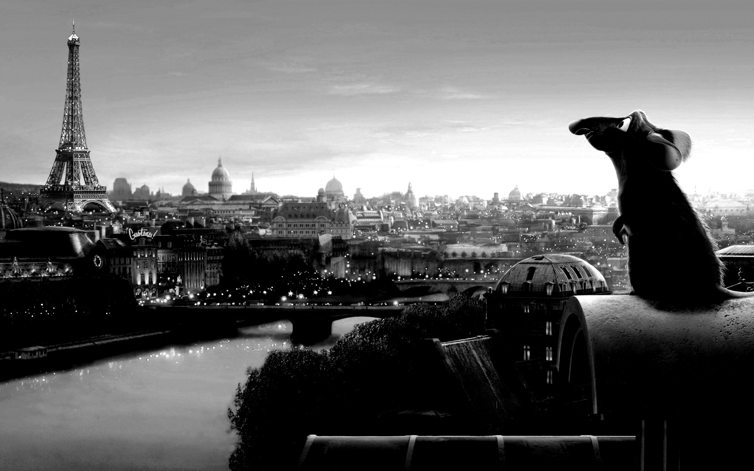 Рататуй на фоне Парижа обои