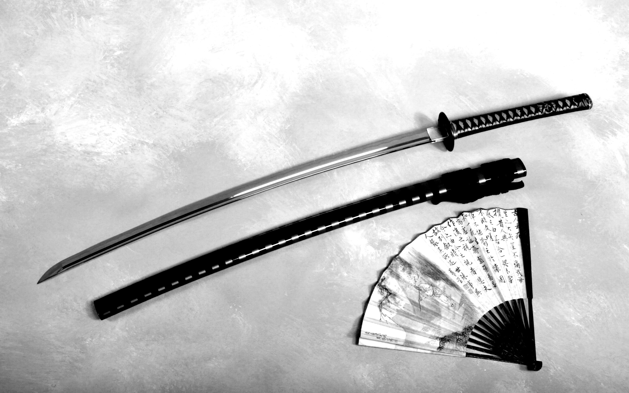 Катана и веер обои