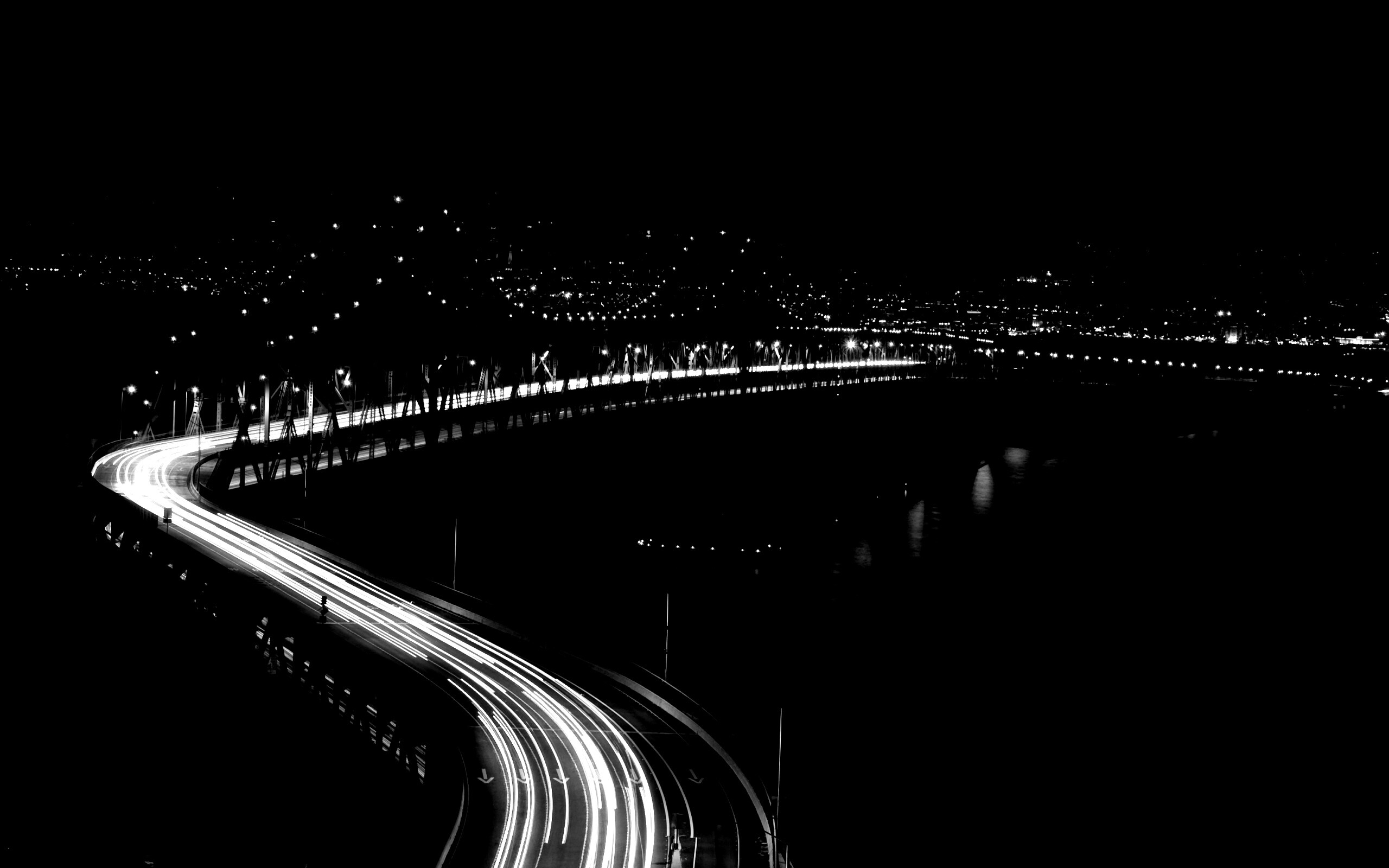 Вид на мост ночью обои