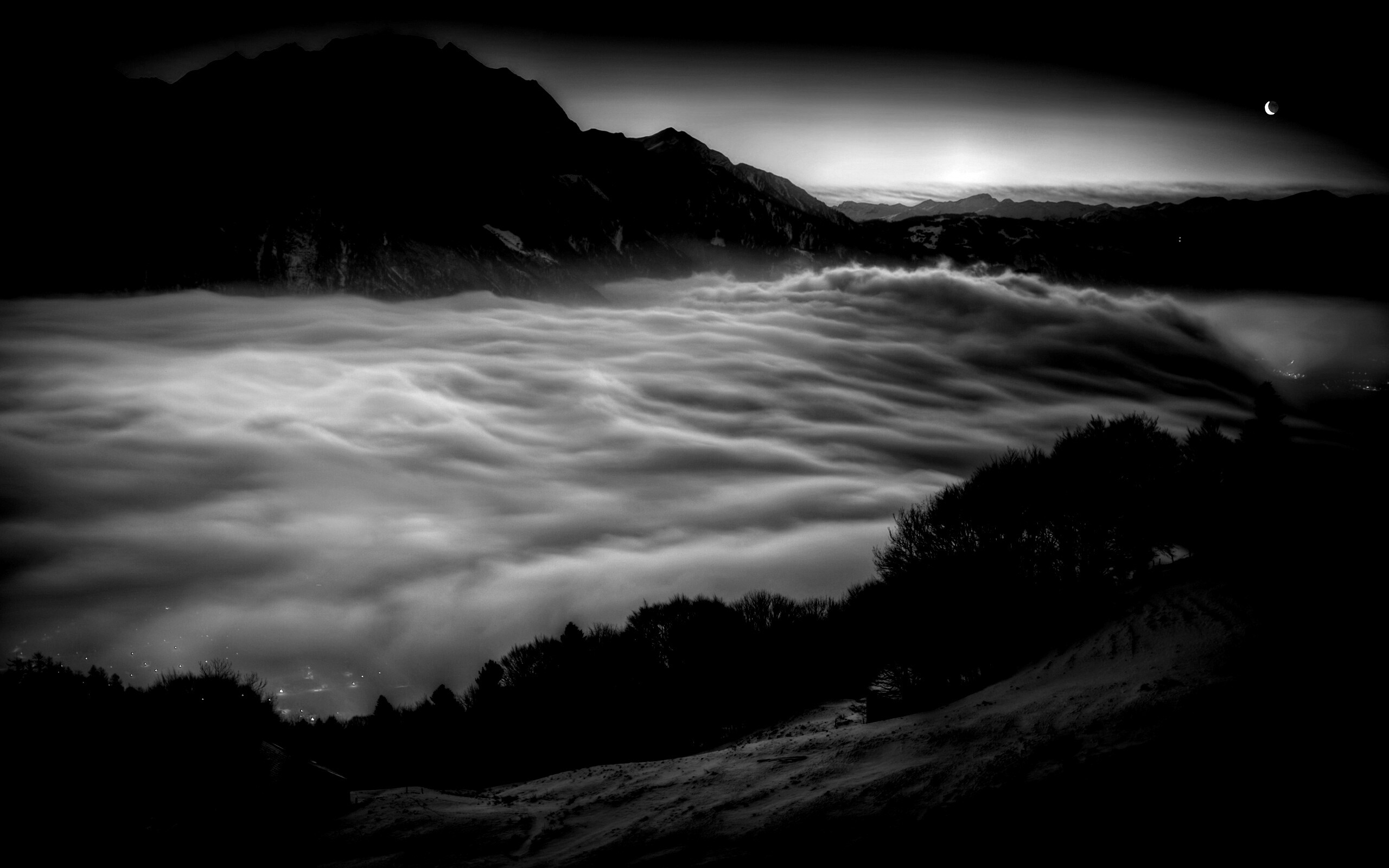 Туман в долине обои