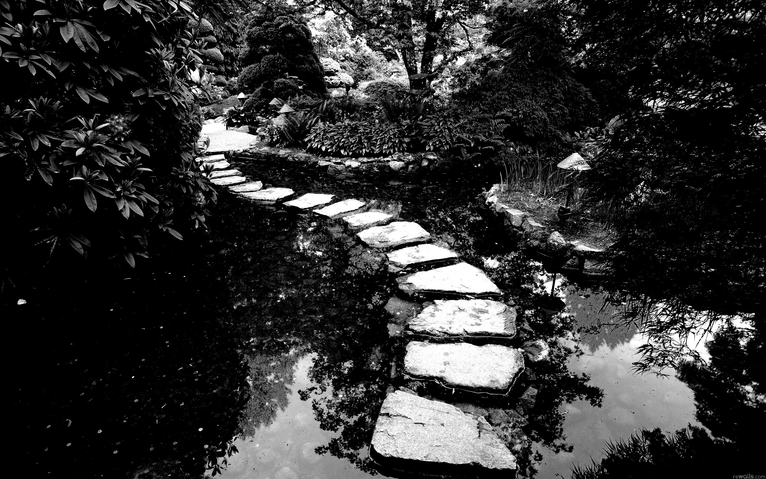 Дорожка через пруд обои