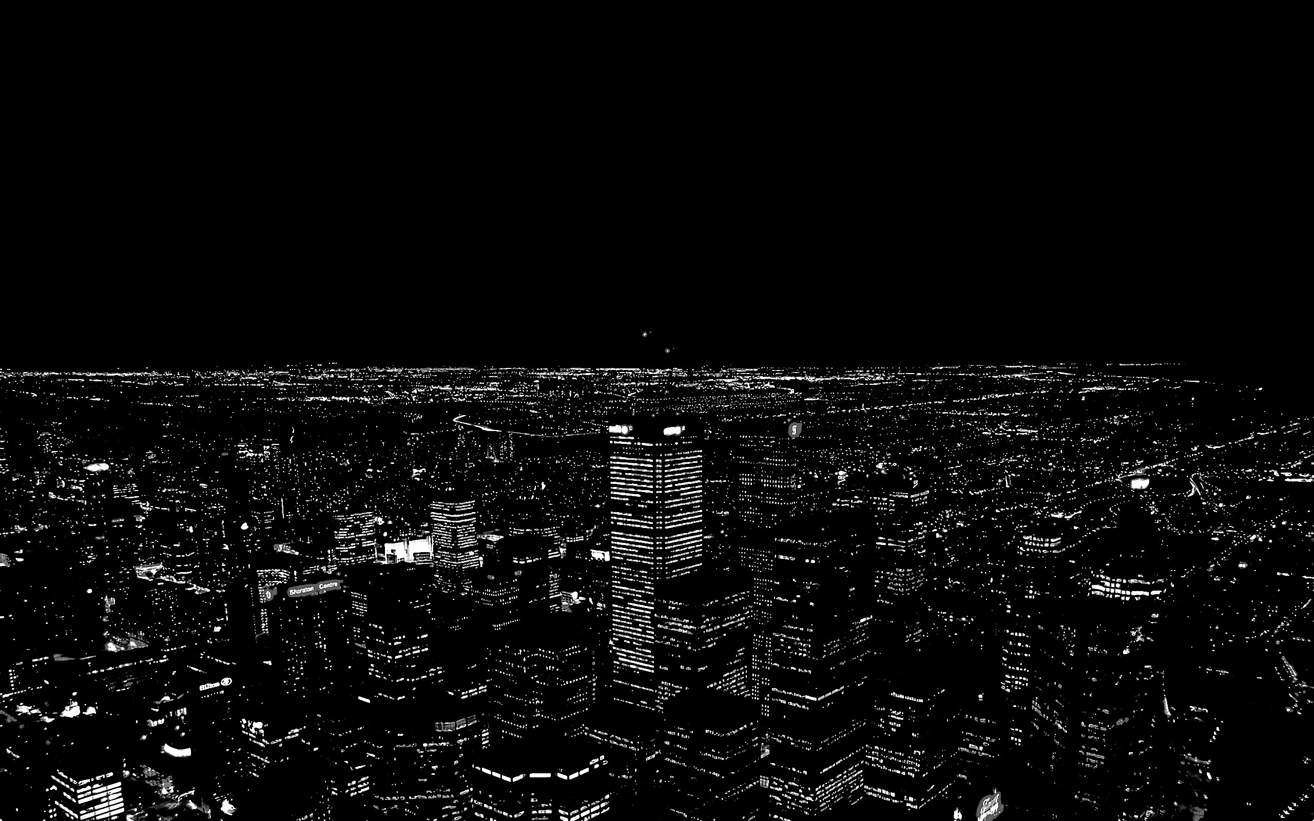 Вид на здания ночного города обои