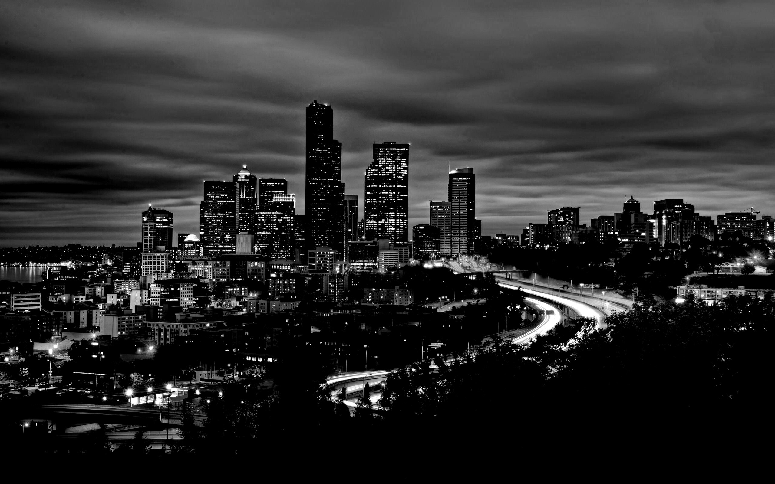 Город вдали обои