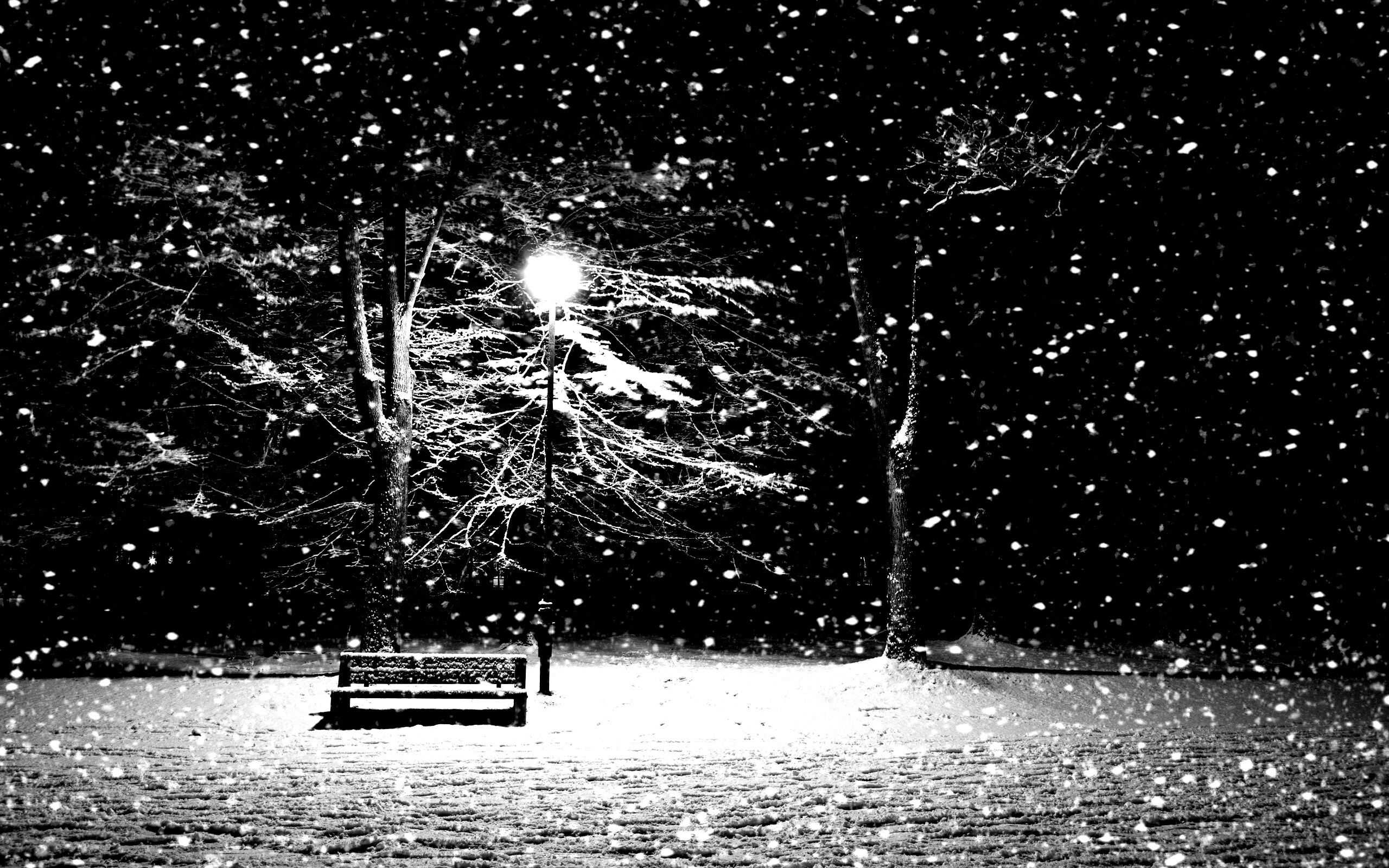 Ночь..улица..фонарь..скамейка.. обои