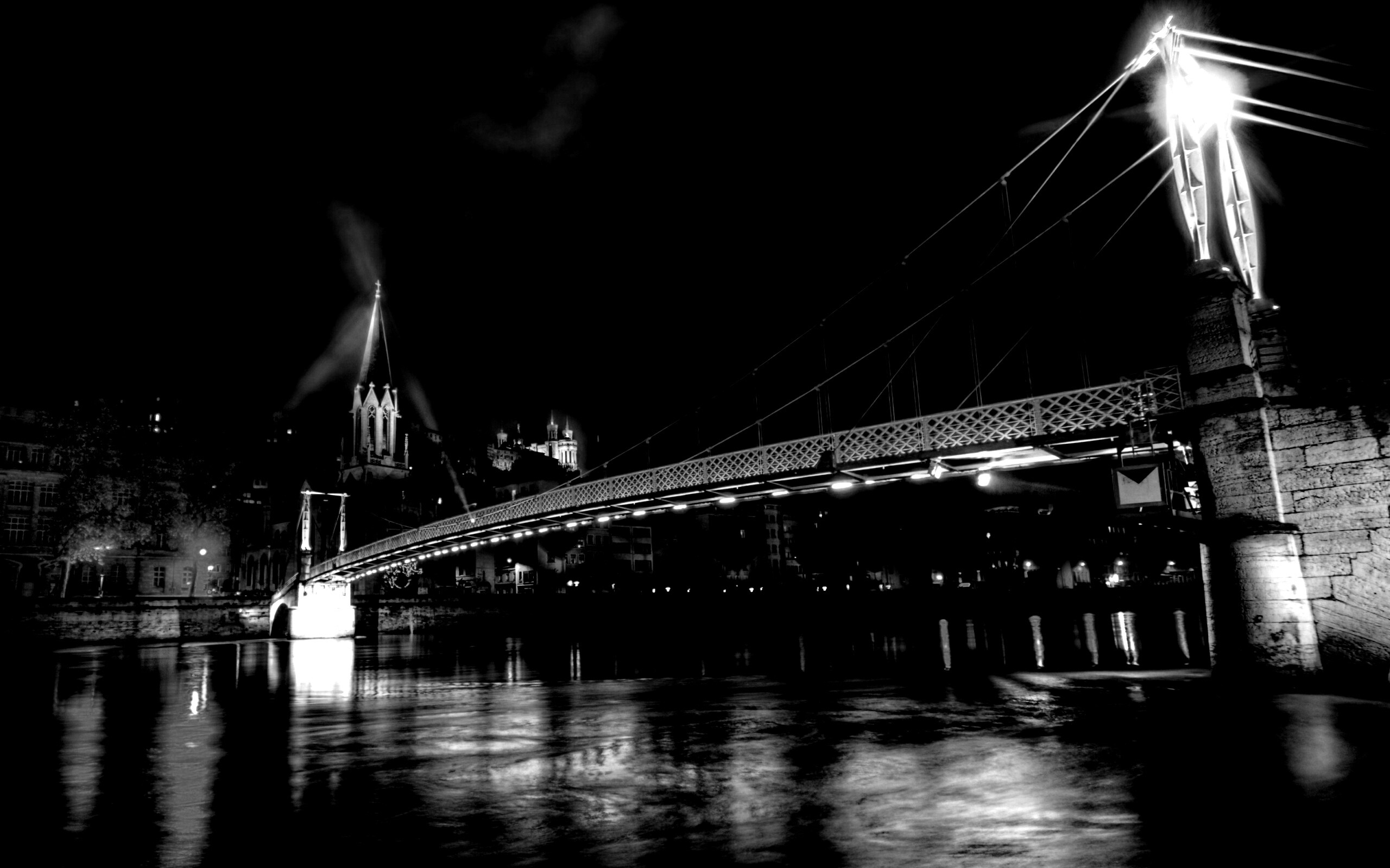 Ночная подсветка моста обои