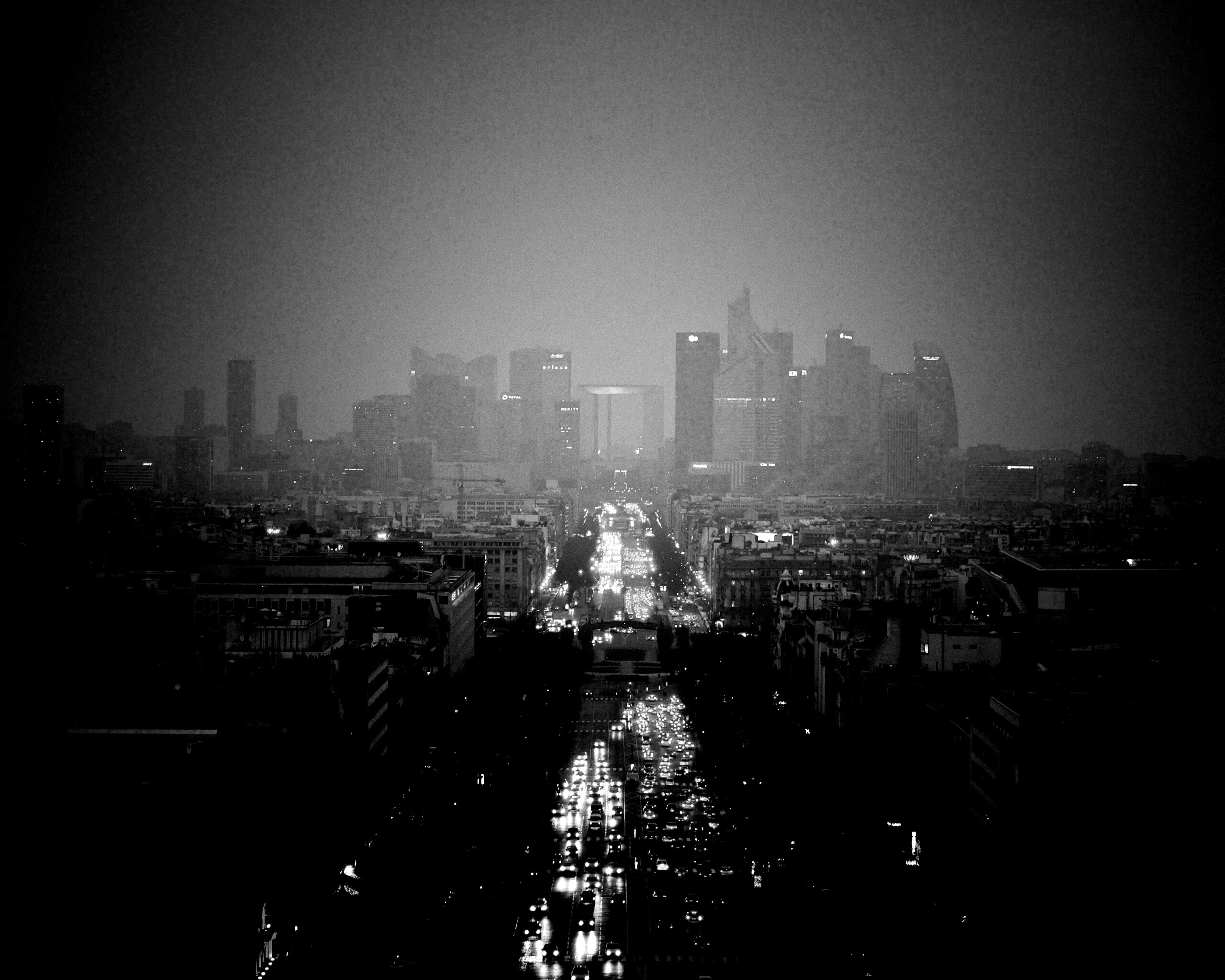 Ночной город в тумане обои