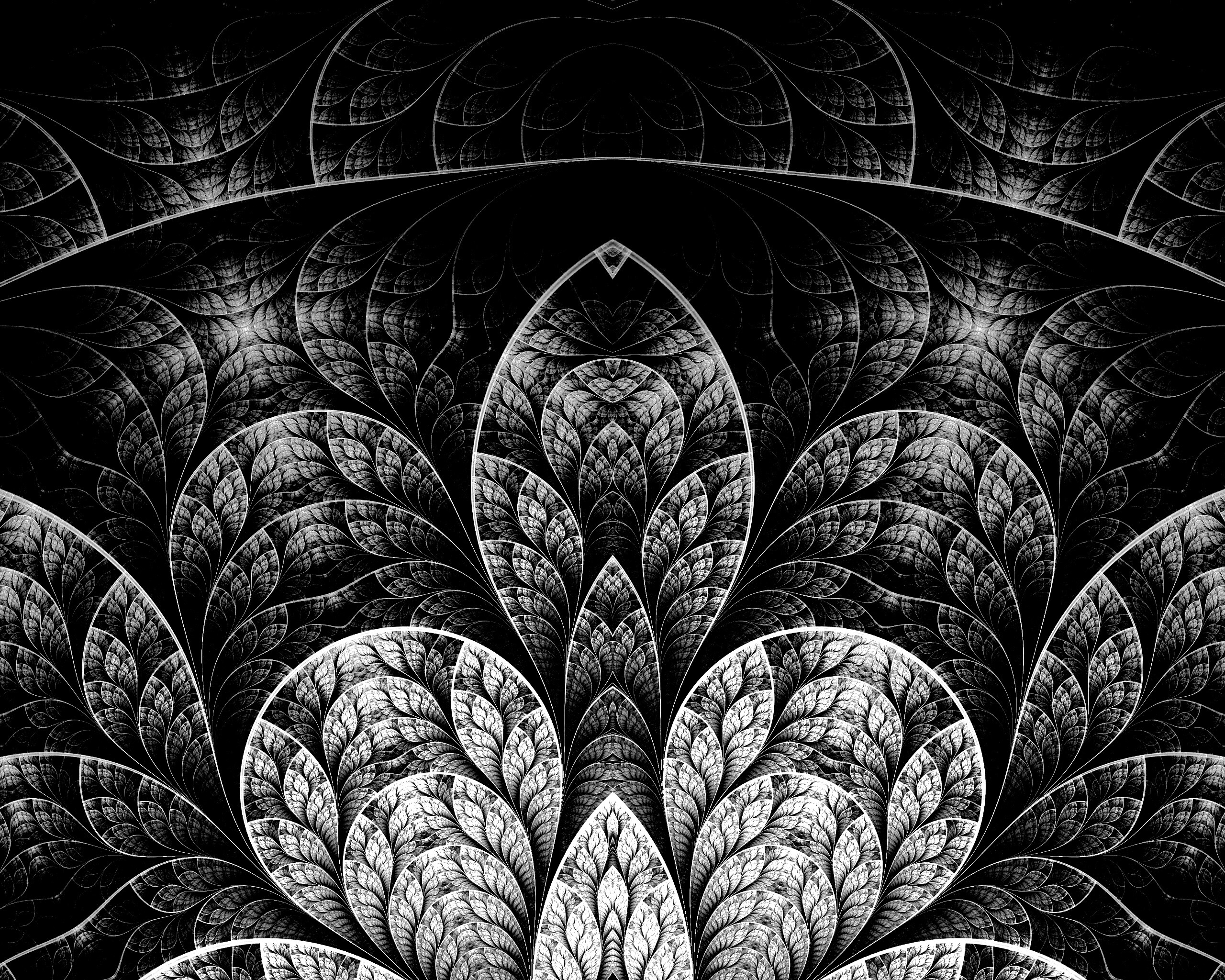 Фрактальные листья обои