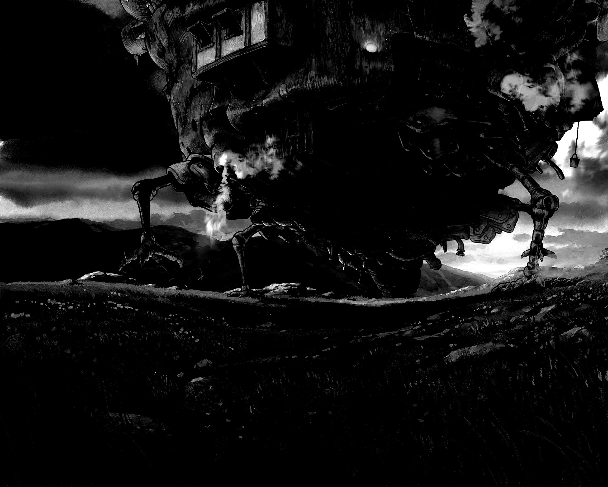 Ходячий замок в движении обои