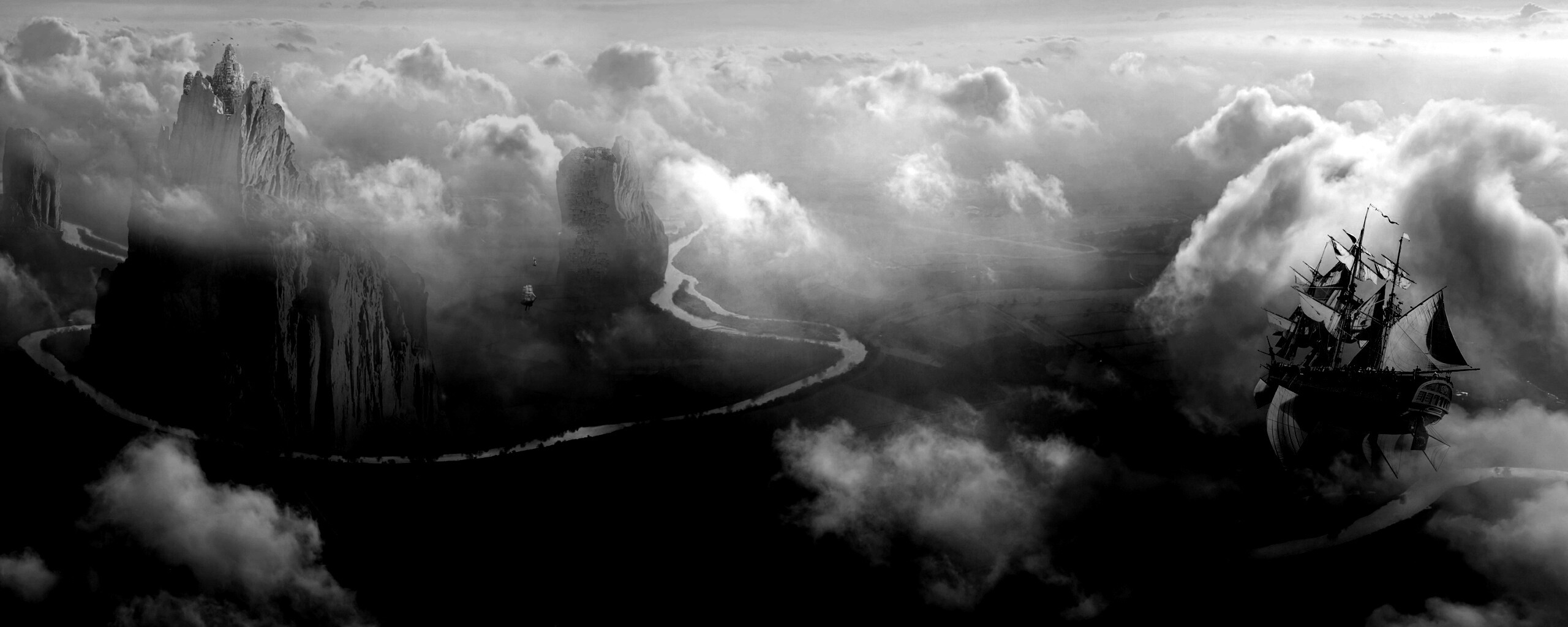 Летающий корабль обои