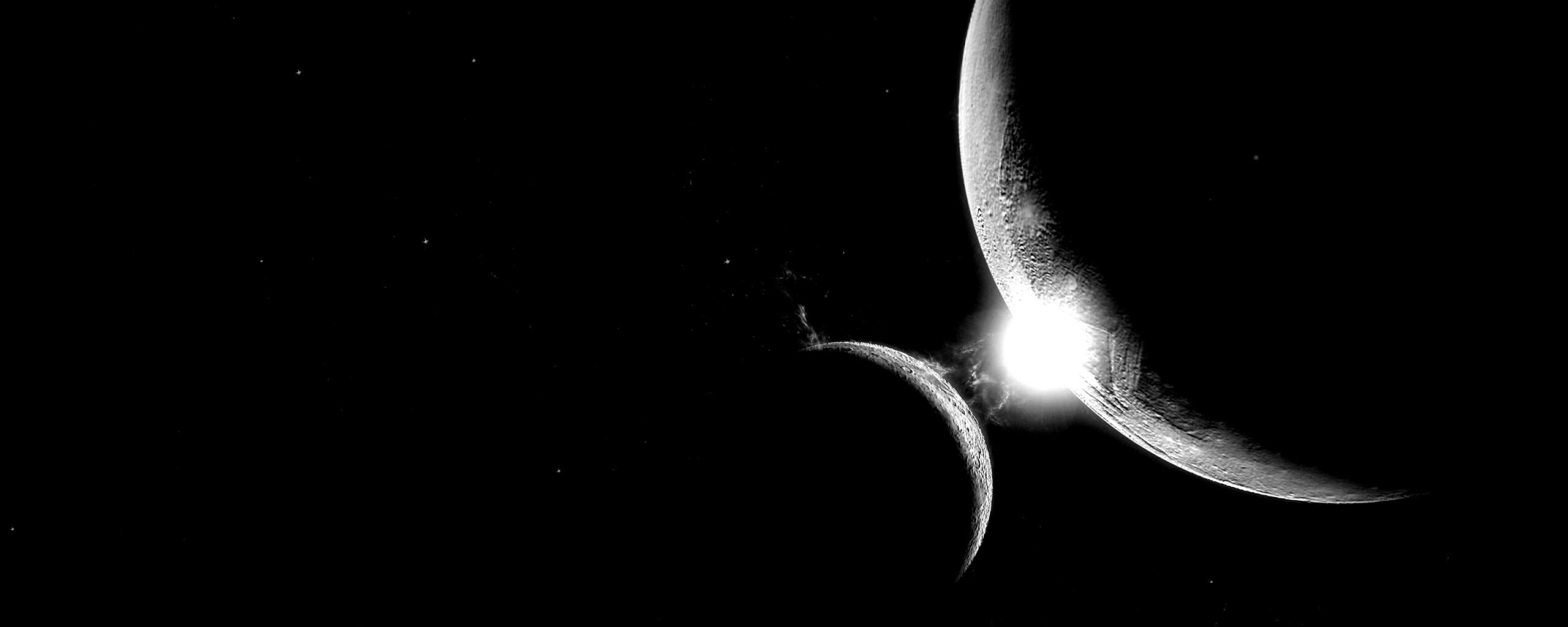 Планета и спутник обои