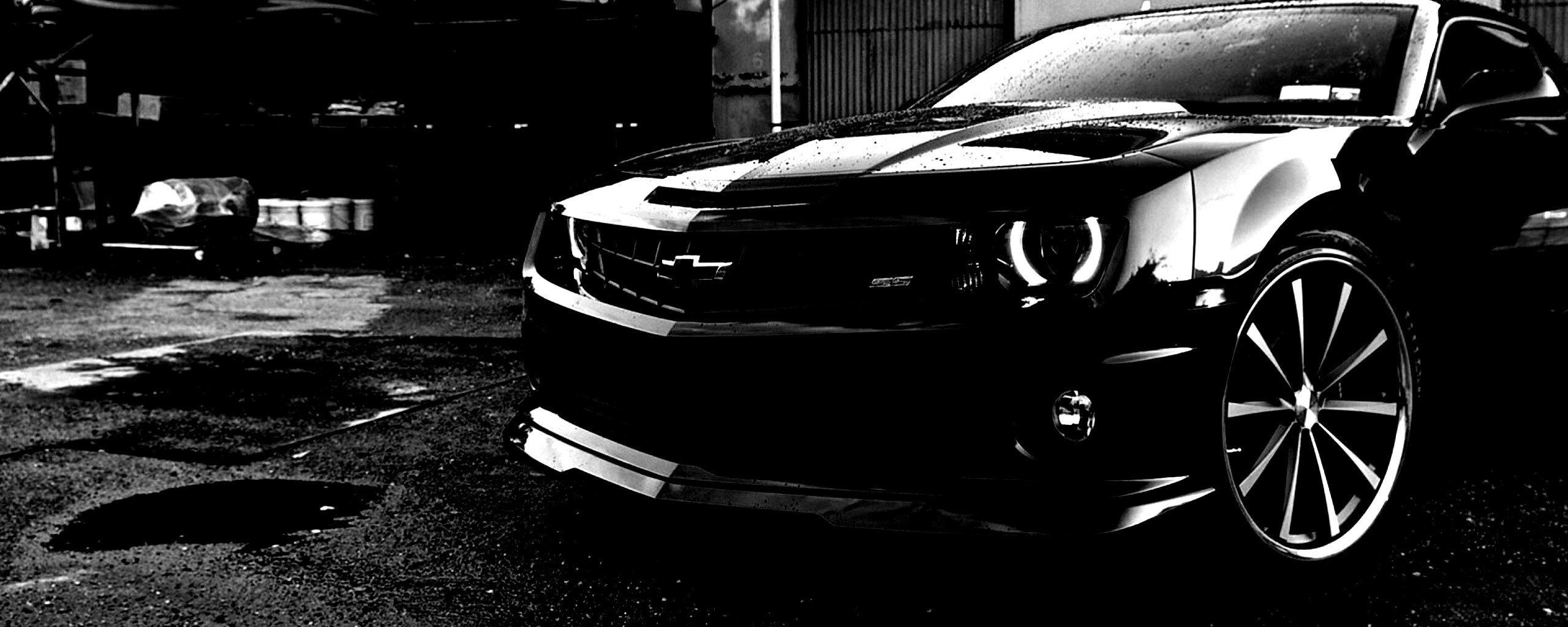 Черный шевроле камаро SS обои