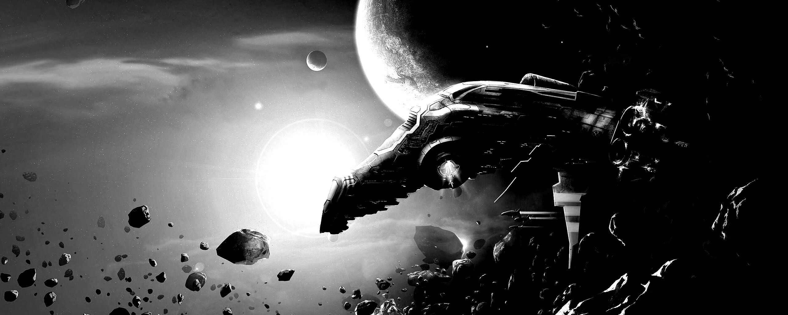 Полет в астероидах обои