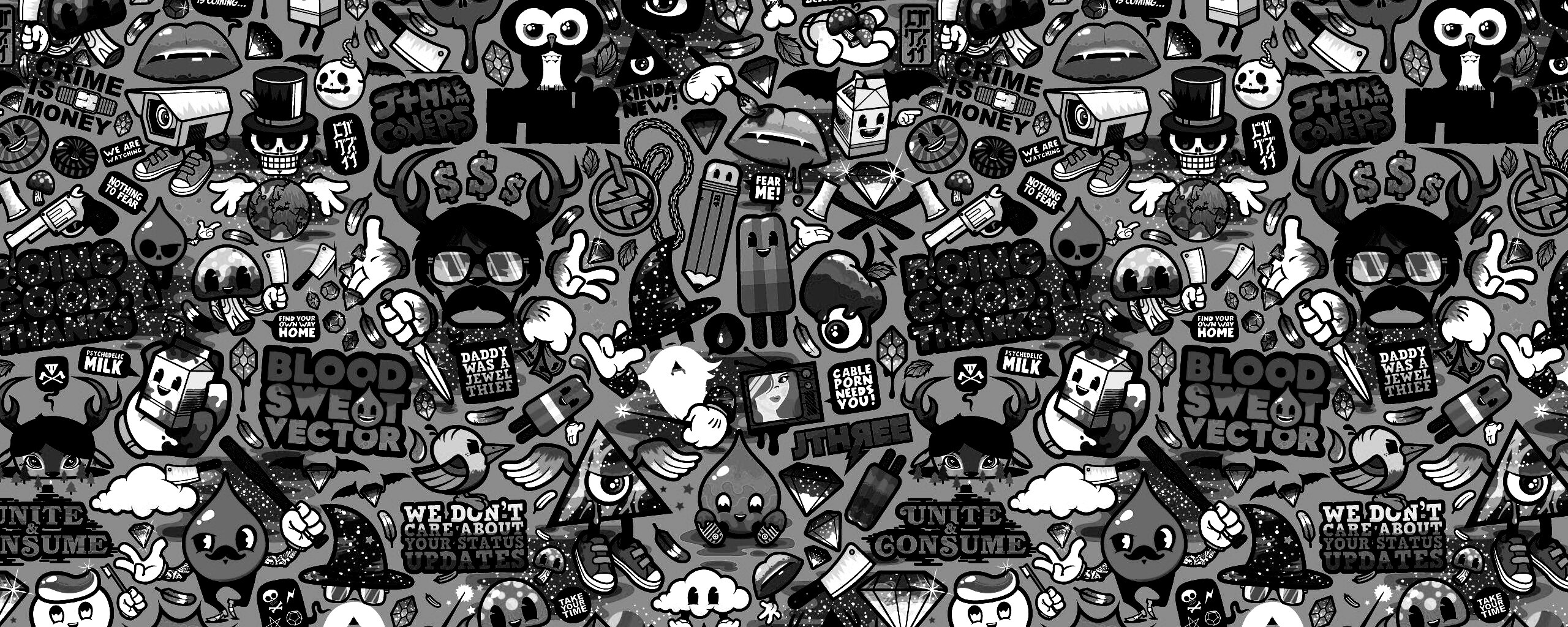 Коллаж из мультяшных картинок обои