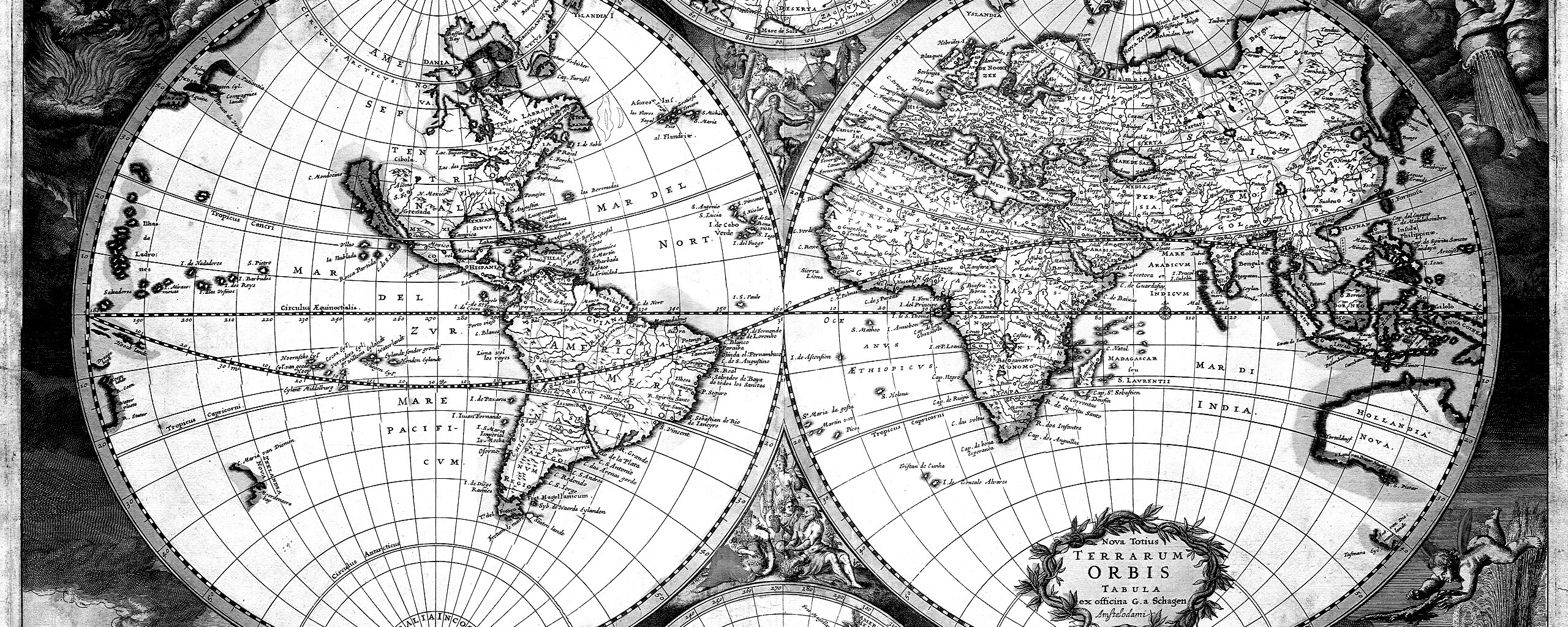 Старинная карта мира обои