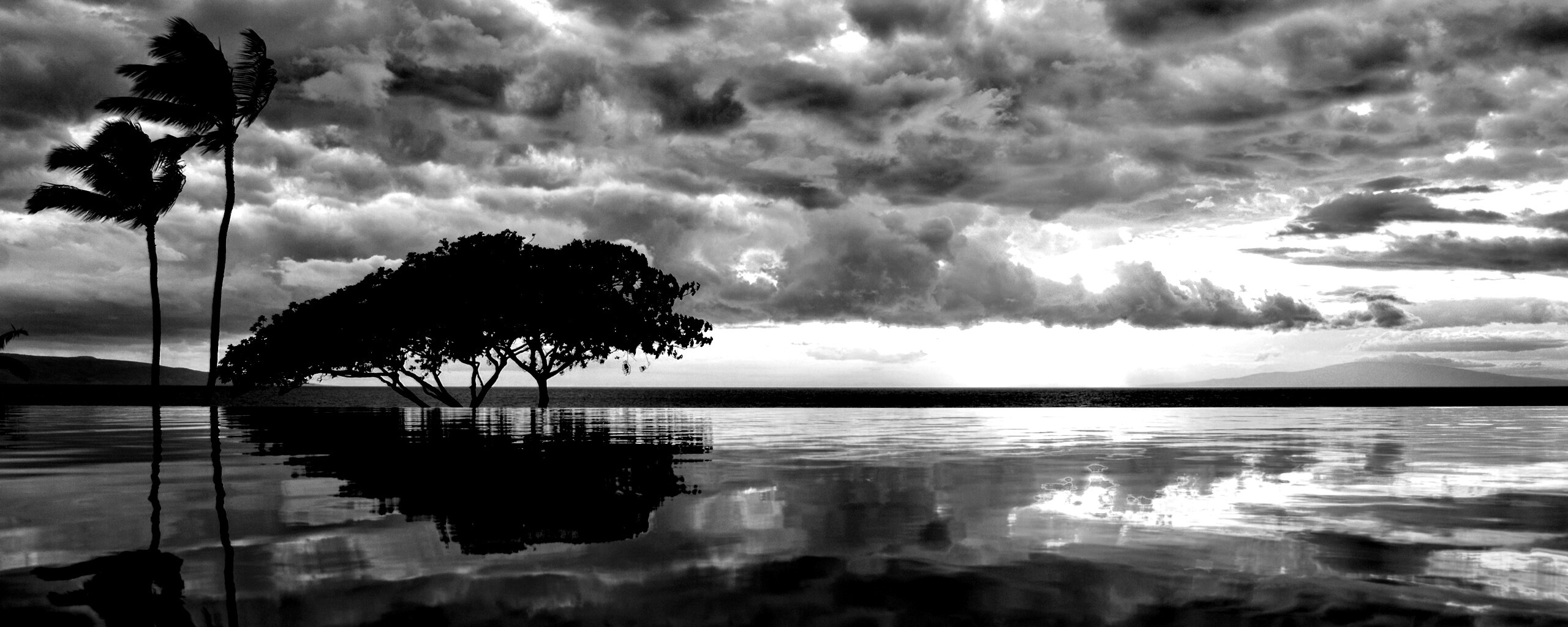 Восход над озером обои