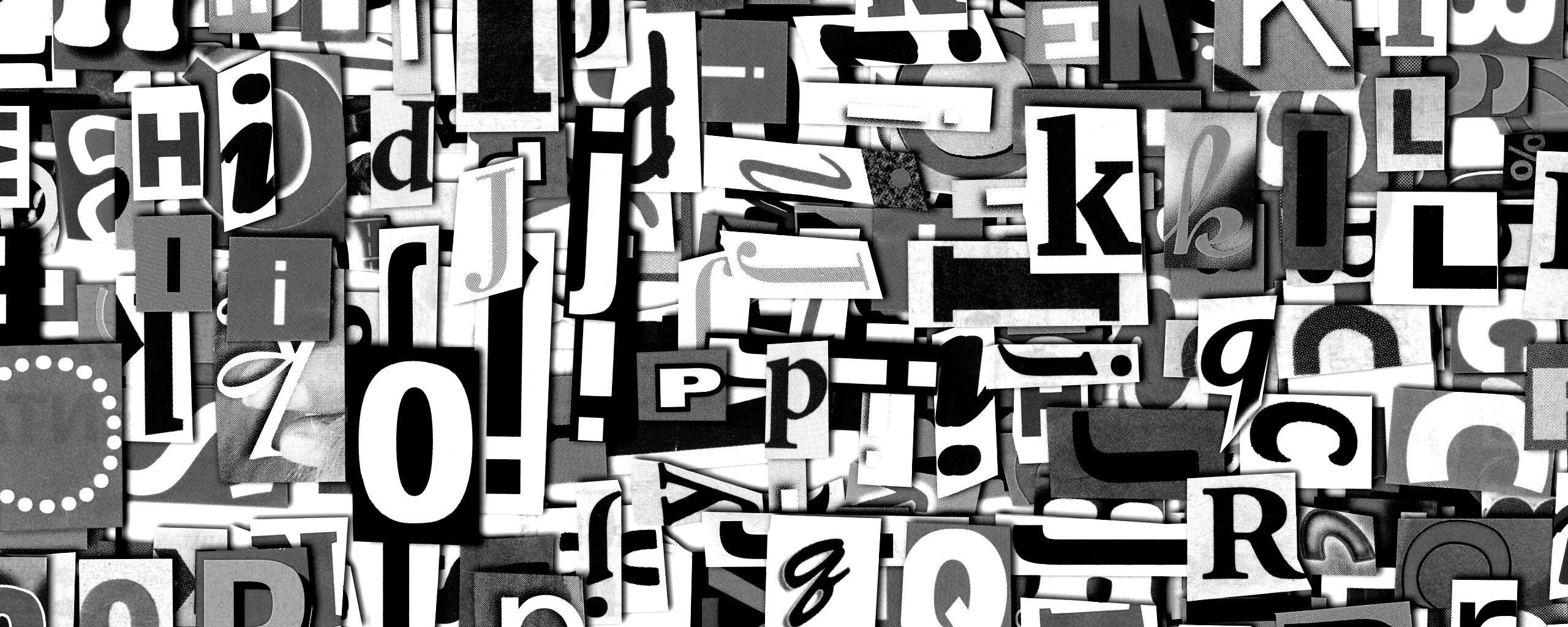 Буквы вырезанные из журналов обои