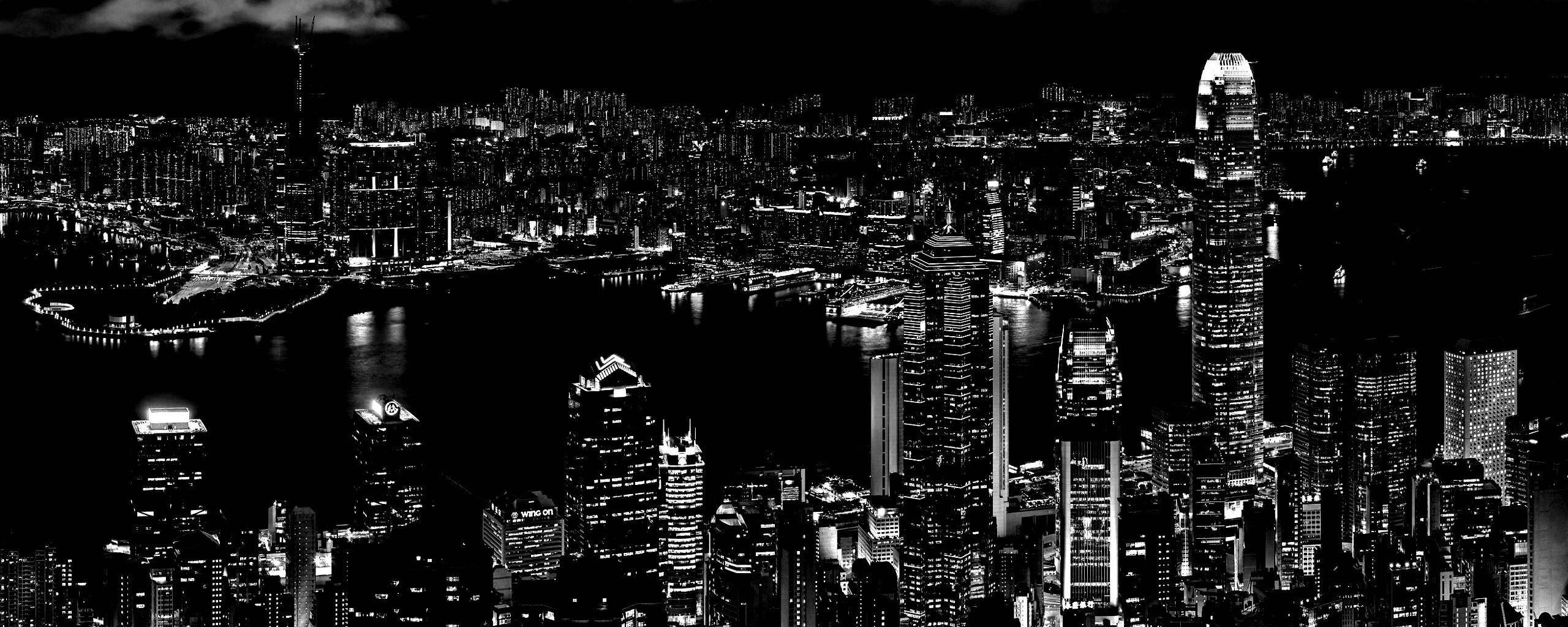 Небоскребы ночью обои