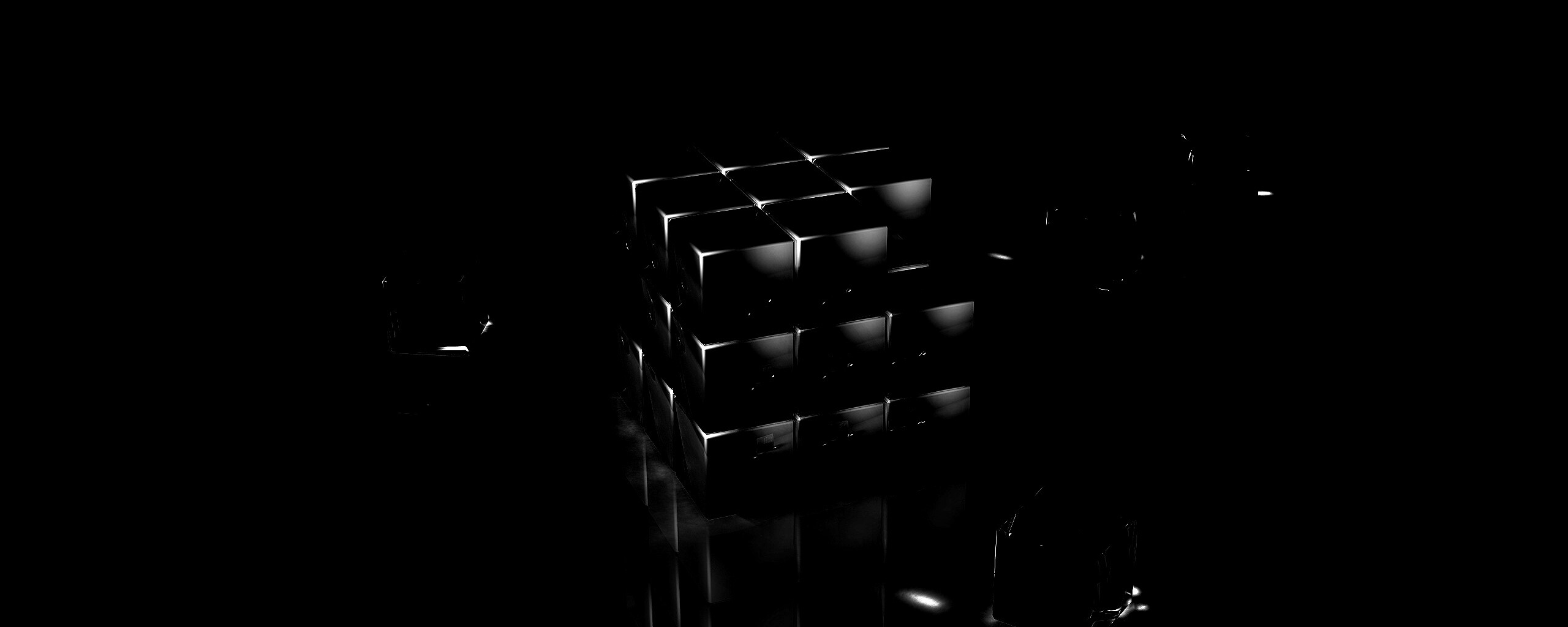 Кубик рубика из стекла обои