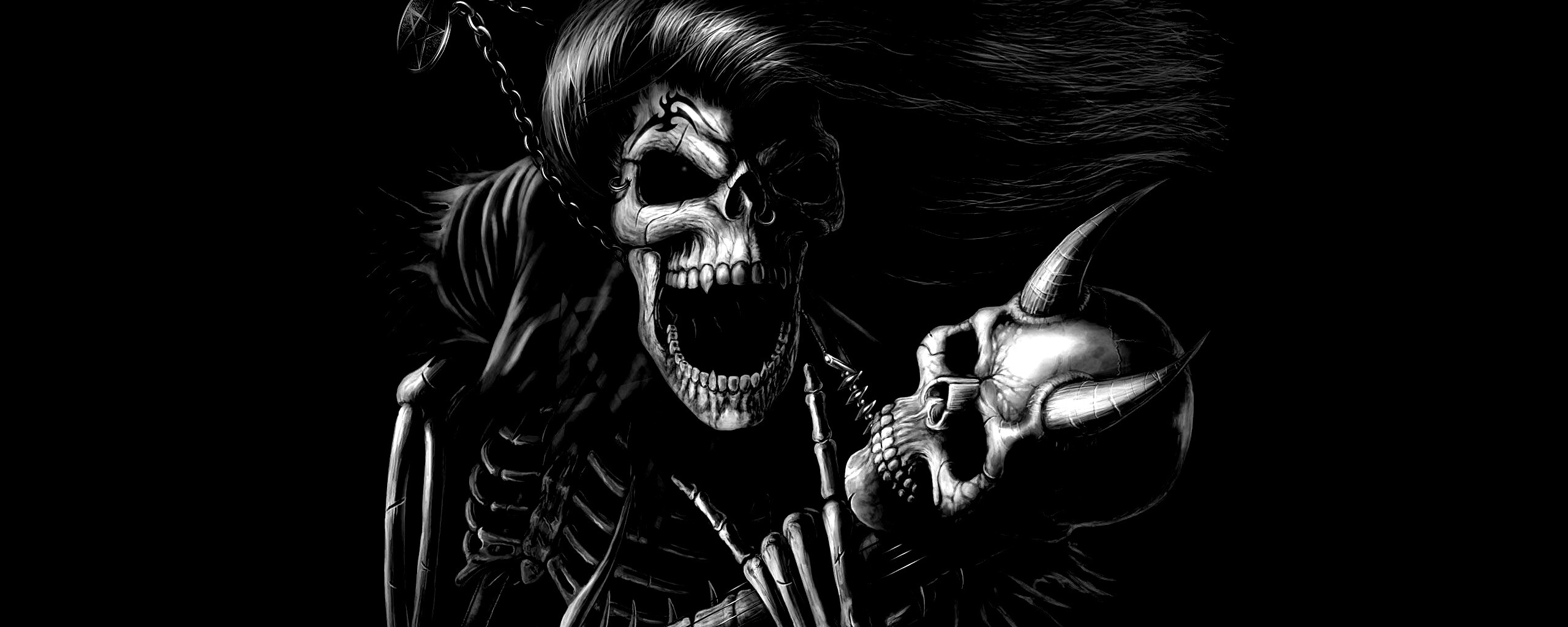 Скелет играет на скелет-гитары обои