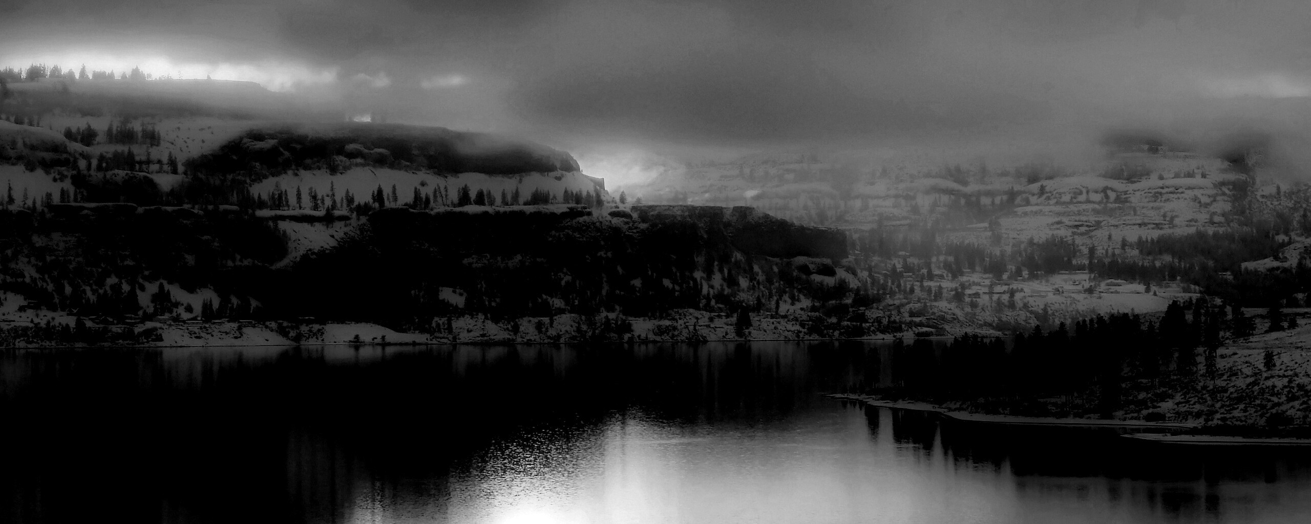 Озеро зимой обои