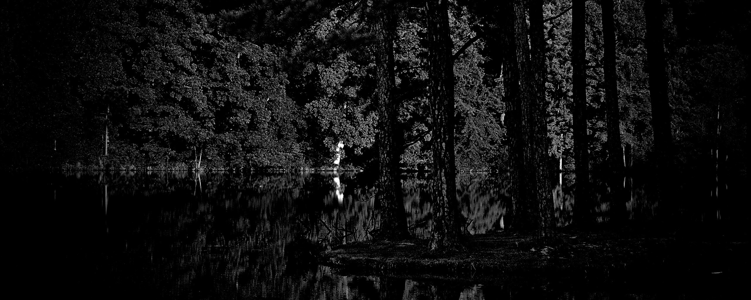 Островок посреди озера обои