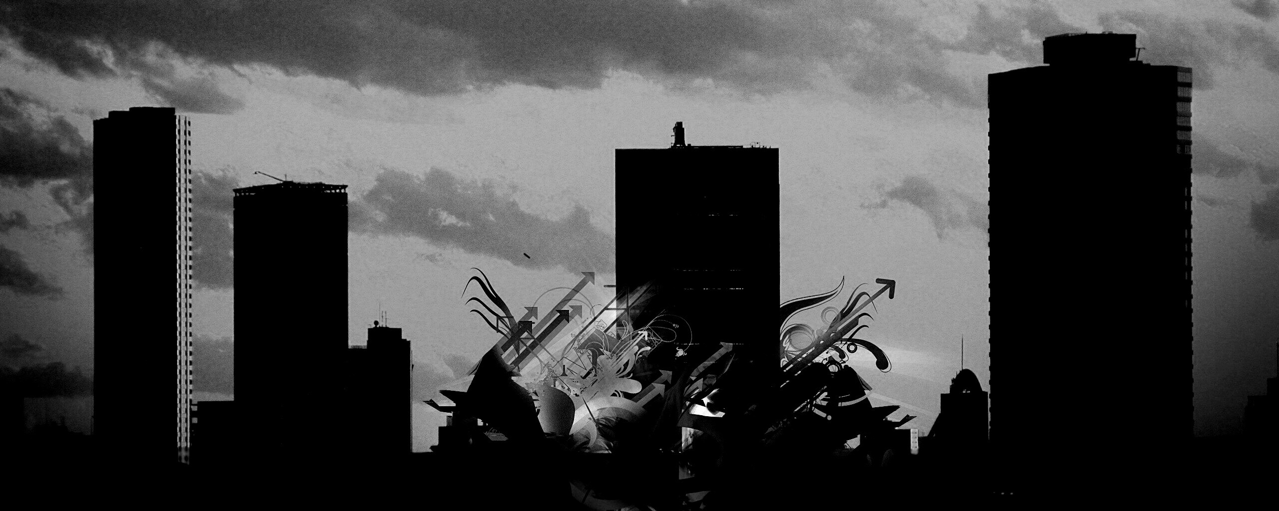 3D абстракция прямо в городе обои