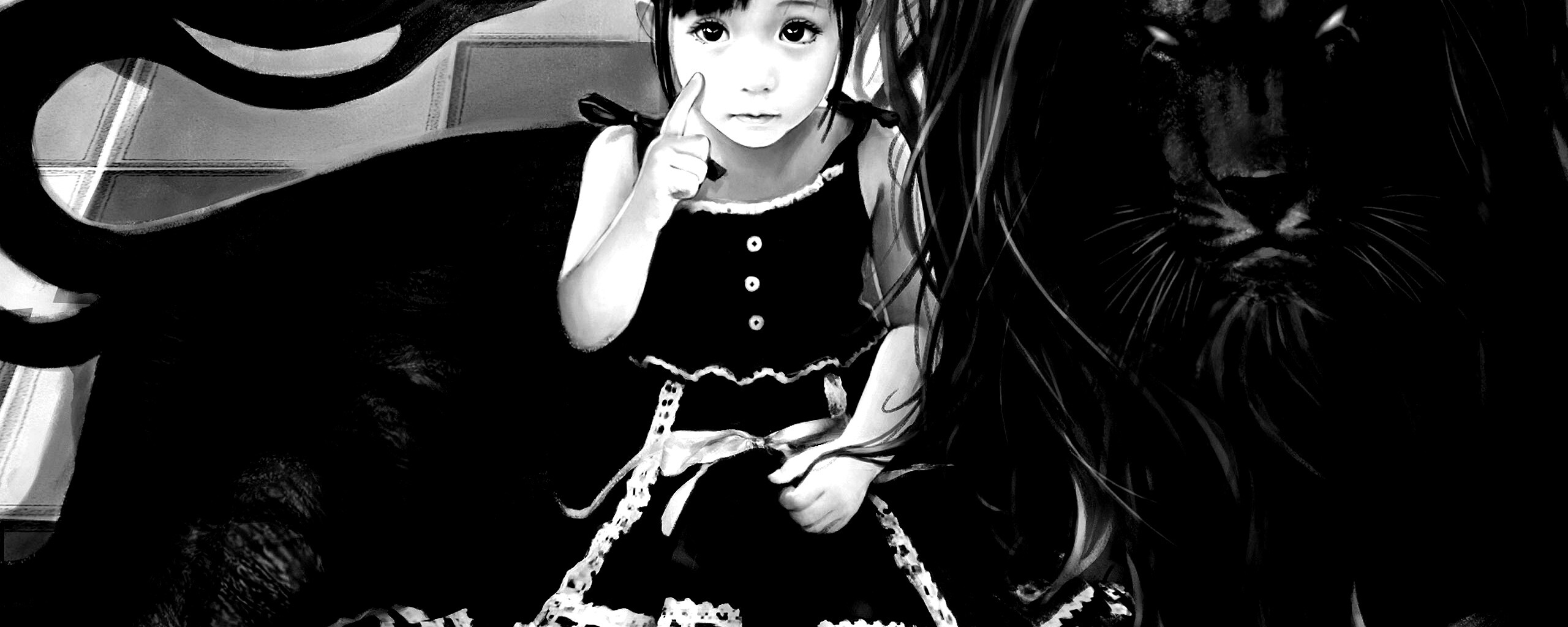 Тёмный лев обои