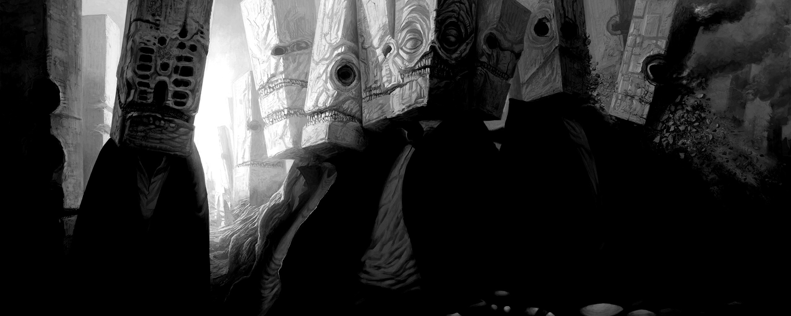 Каменные головы обои