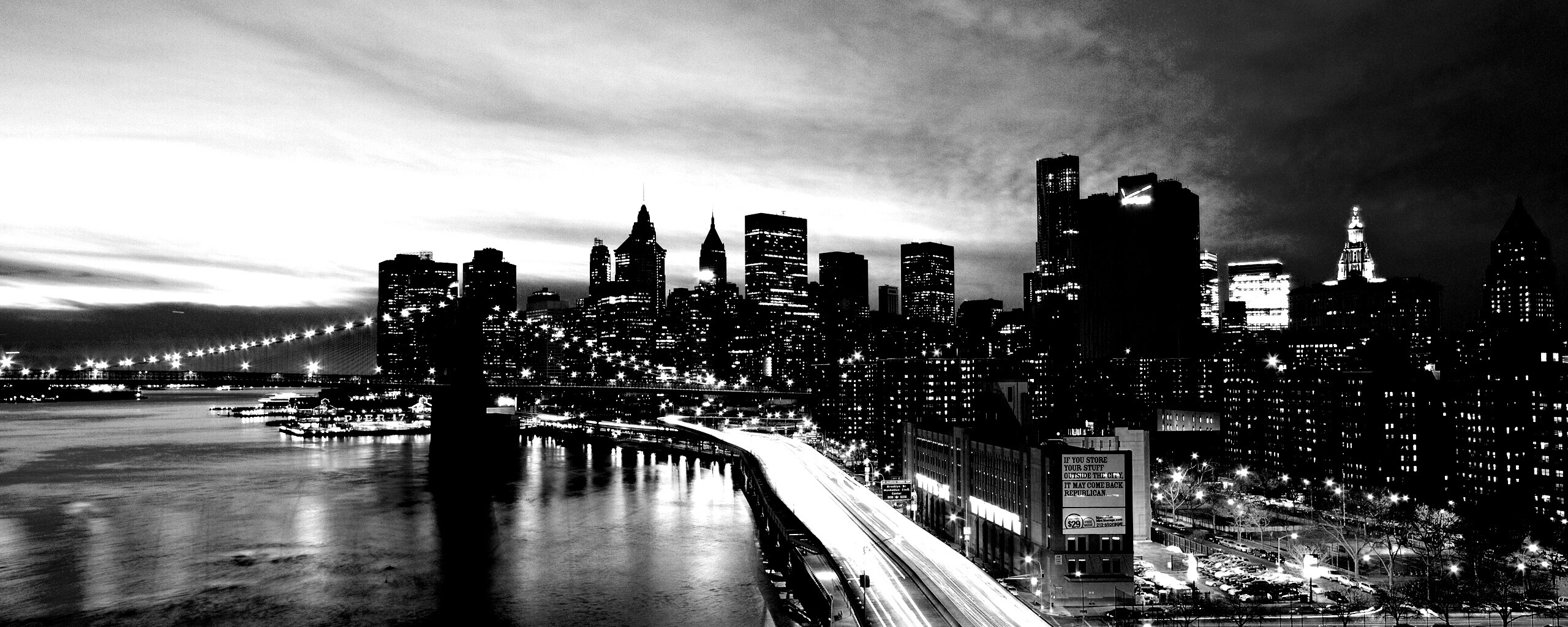 Город светит окнами в ночи обои