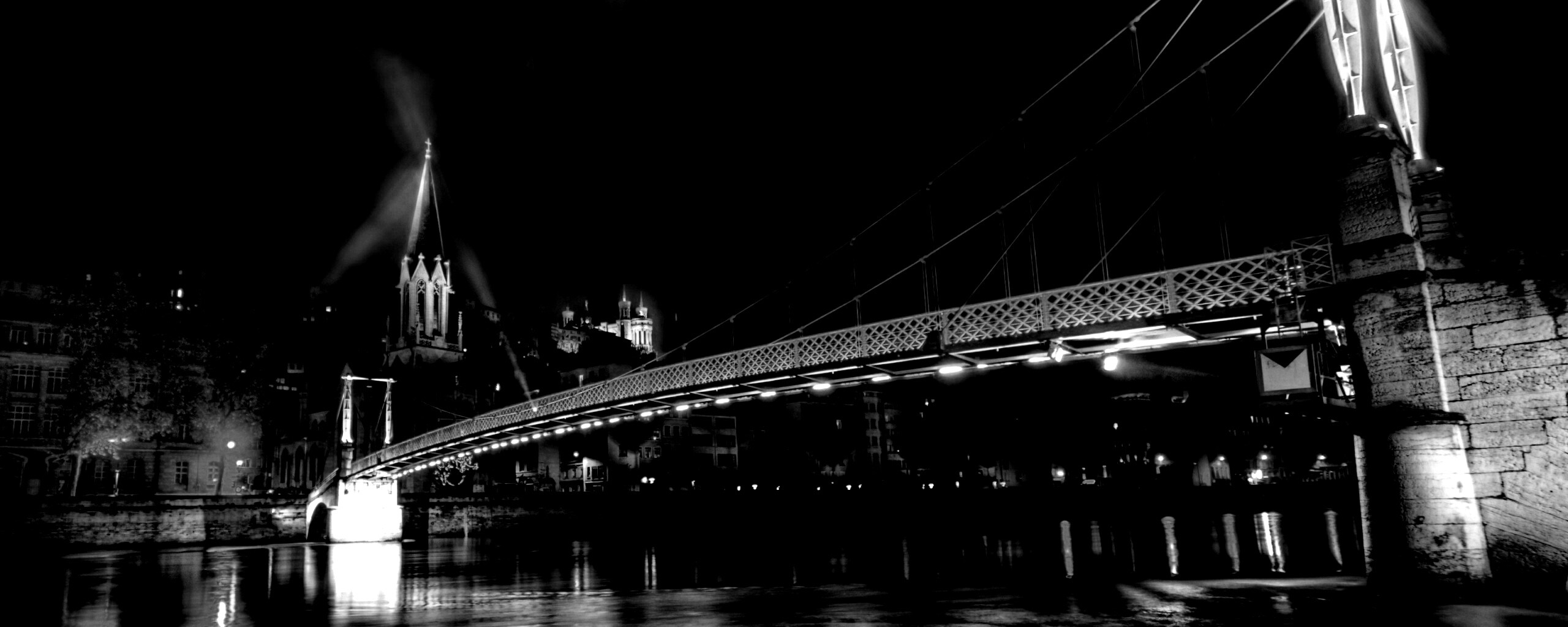 Ночная подсветка моста обои