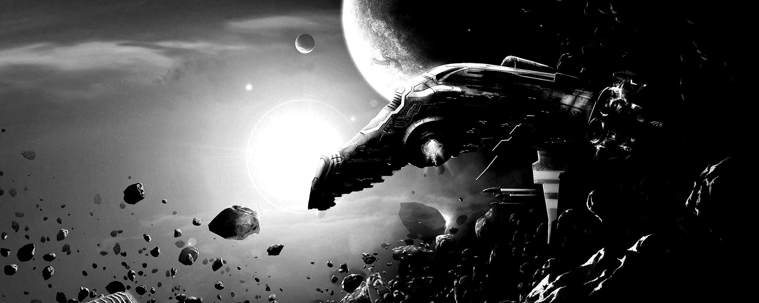 Космические корабли в поясе метеоритов обои