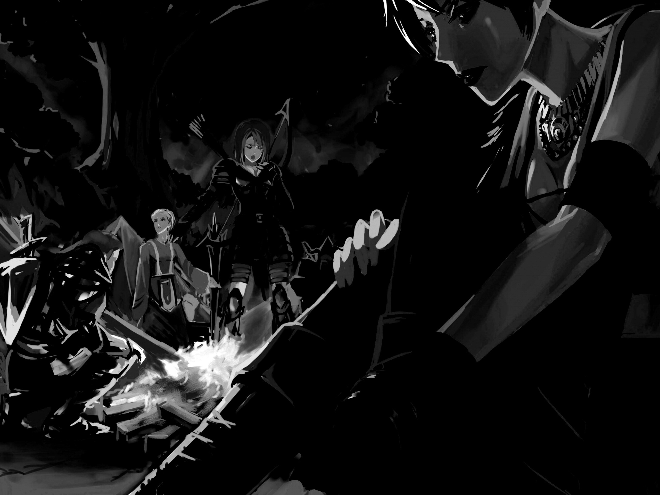 Рисунок Морриган в лагере обои