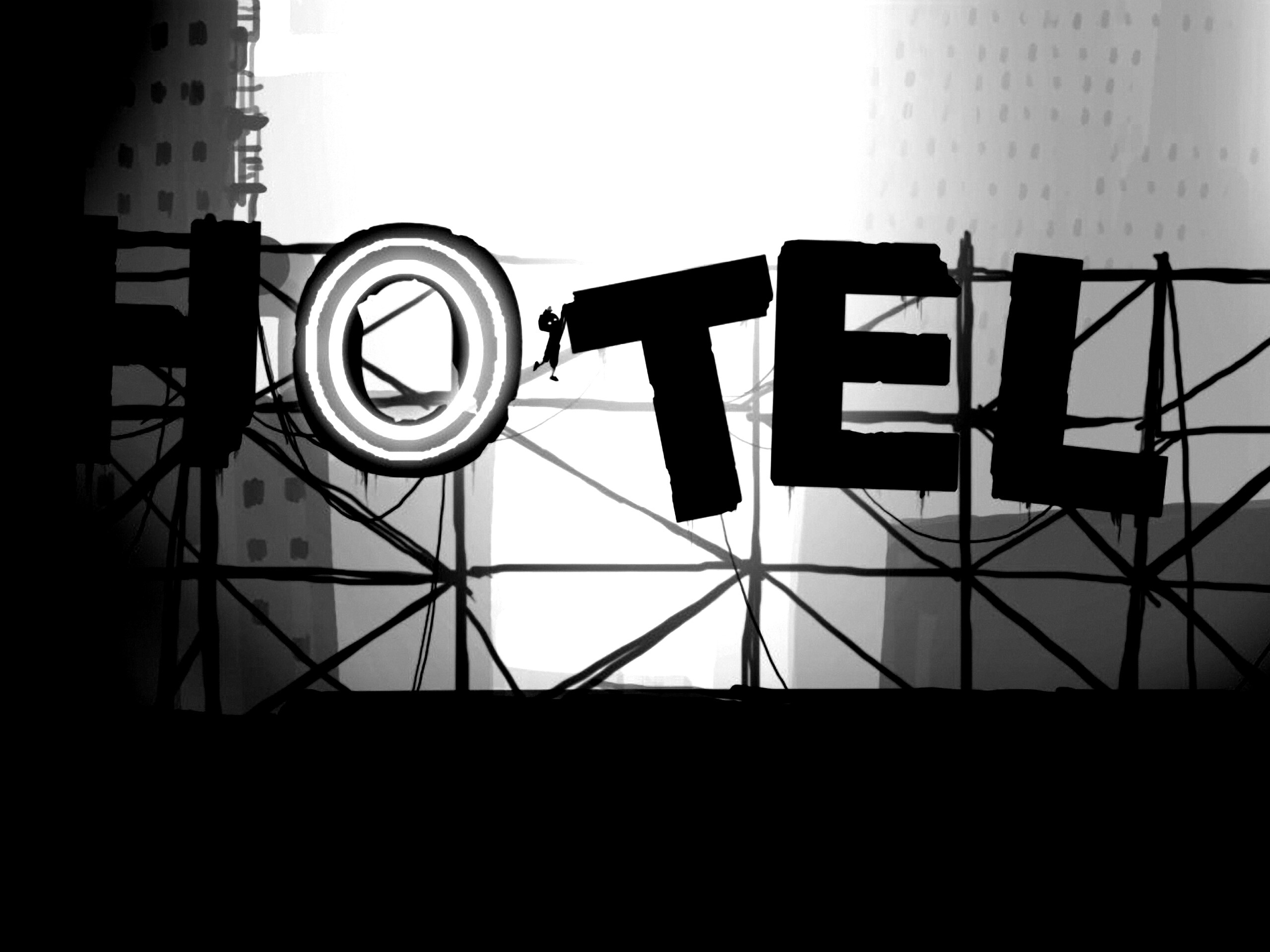 Мальчик из Limbo на вывеске "Hotel" обои