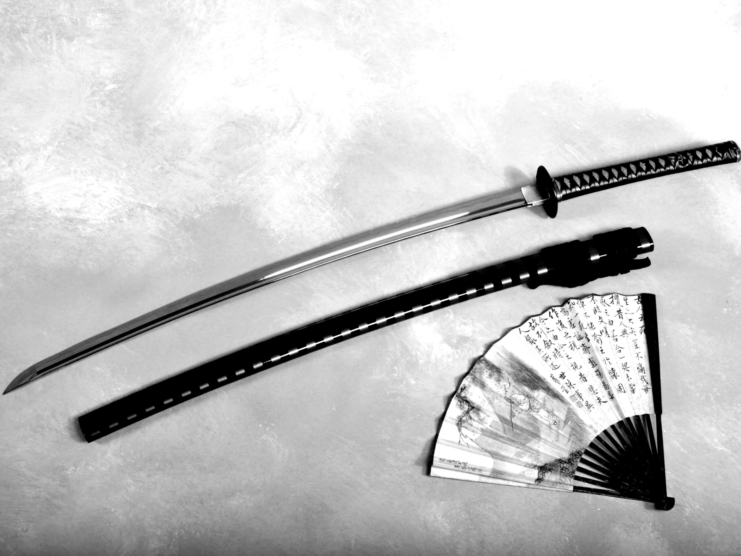 Катана и веер обои